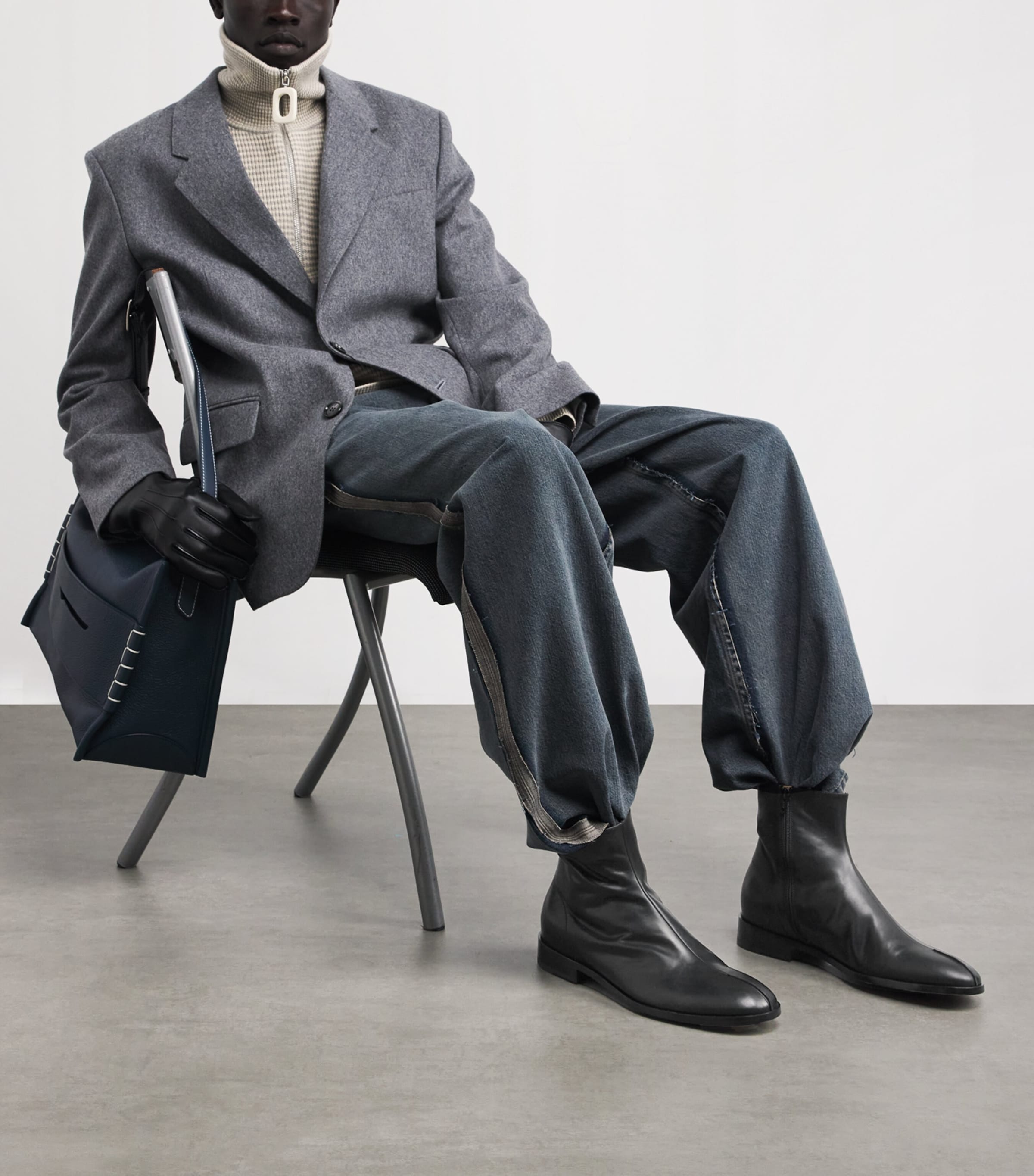 Leather Ankle Boots T8013 - BLACK Image 6