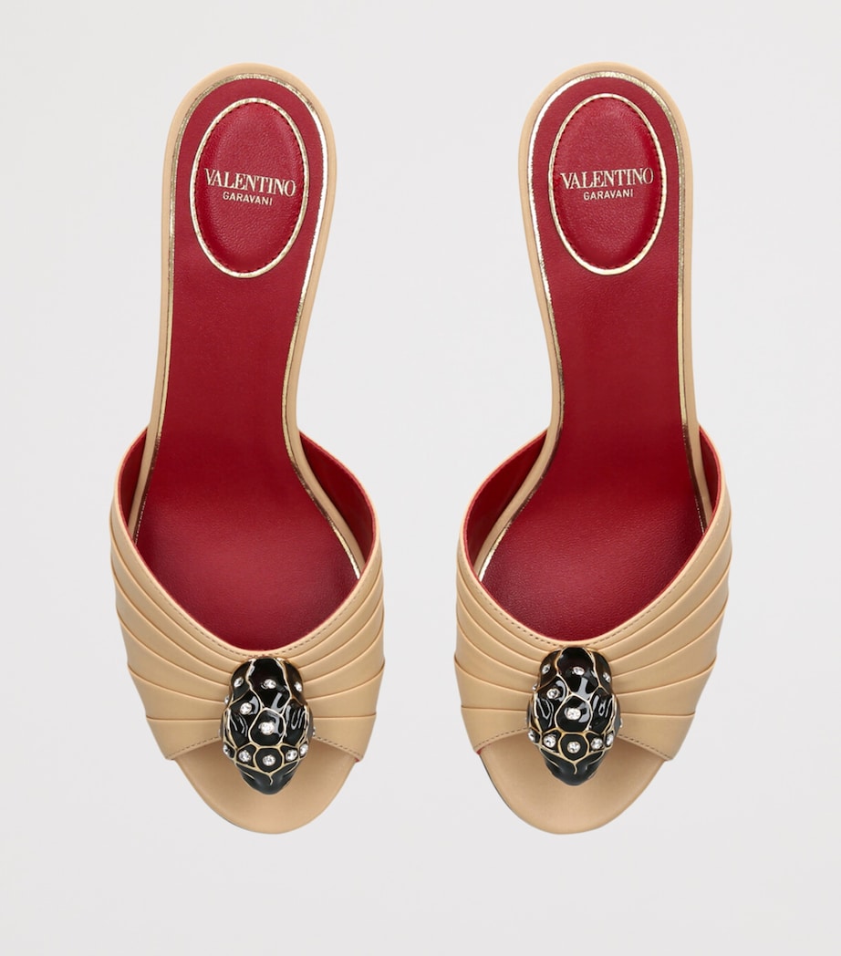 Valentino Garavani Leather Panthea Heeled Mules 55 Cream Image 4