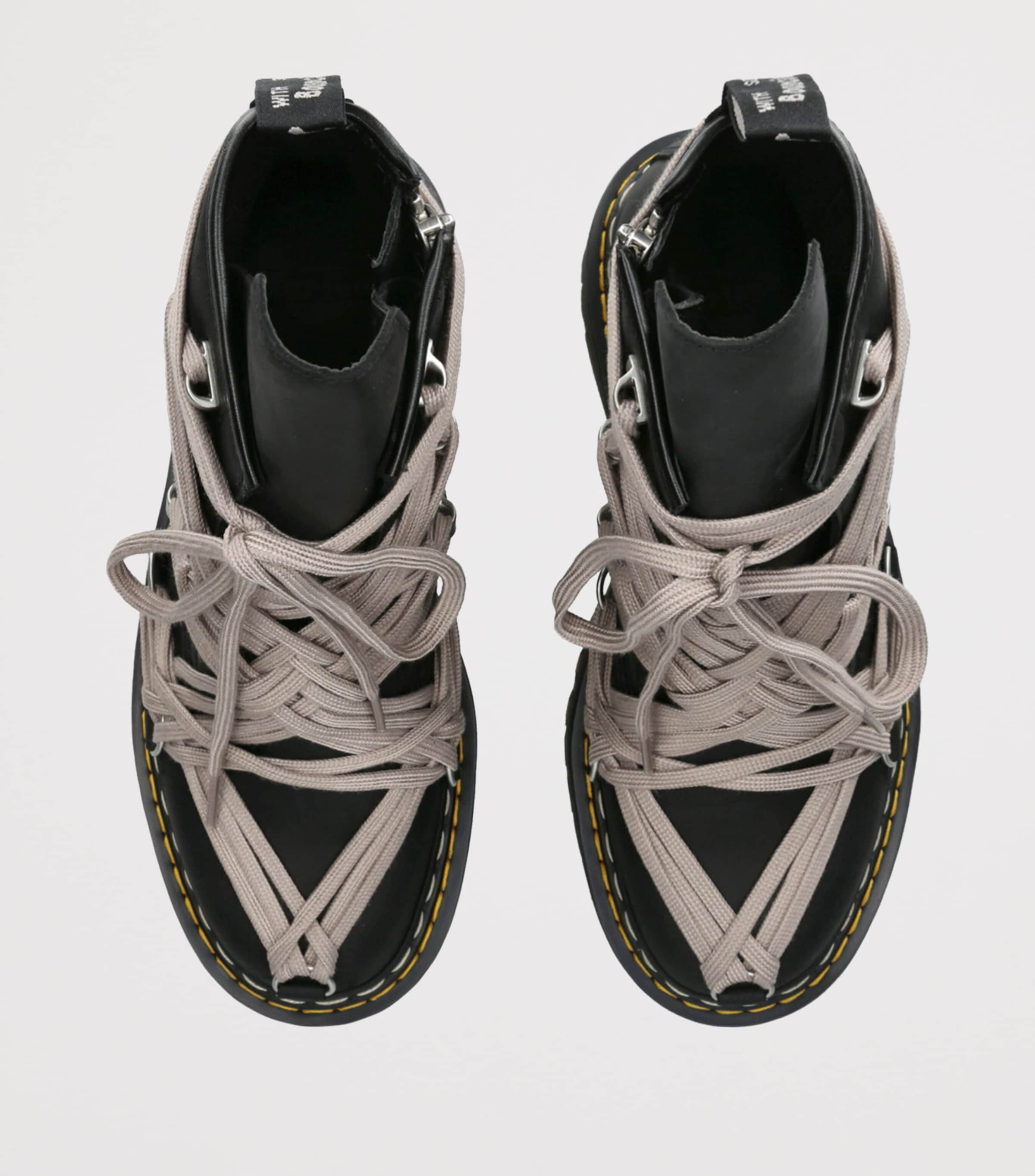 Rick Owens Black x Dr. Martens Quad Sole 1460 Megalace Boots