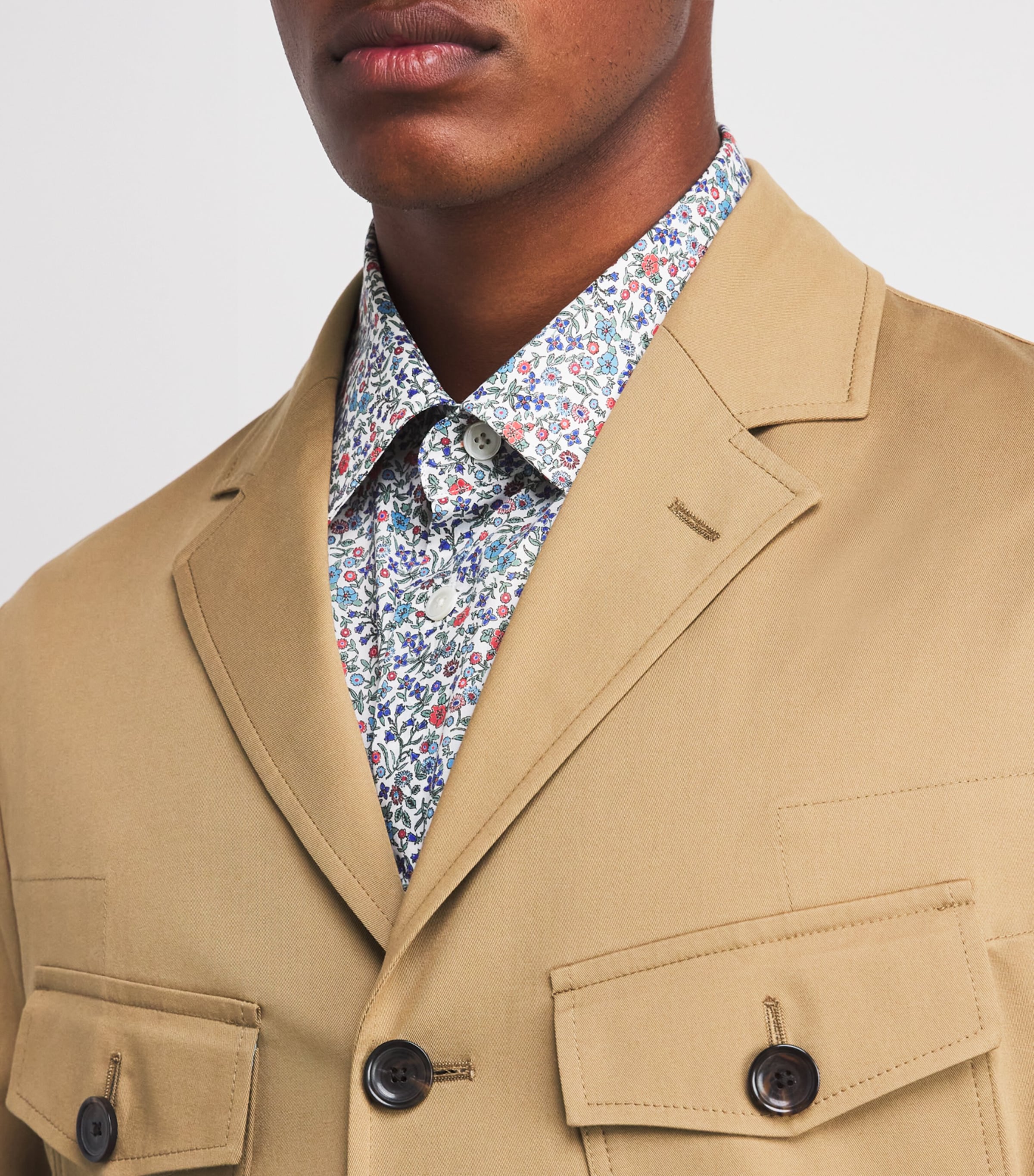 Stretch-Cotton Utility Blazer 61A_MEDIUM BEIGE Image 6