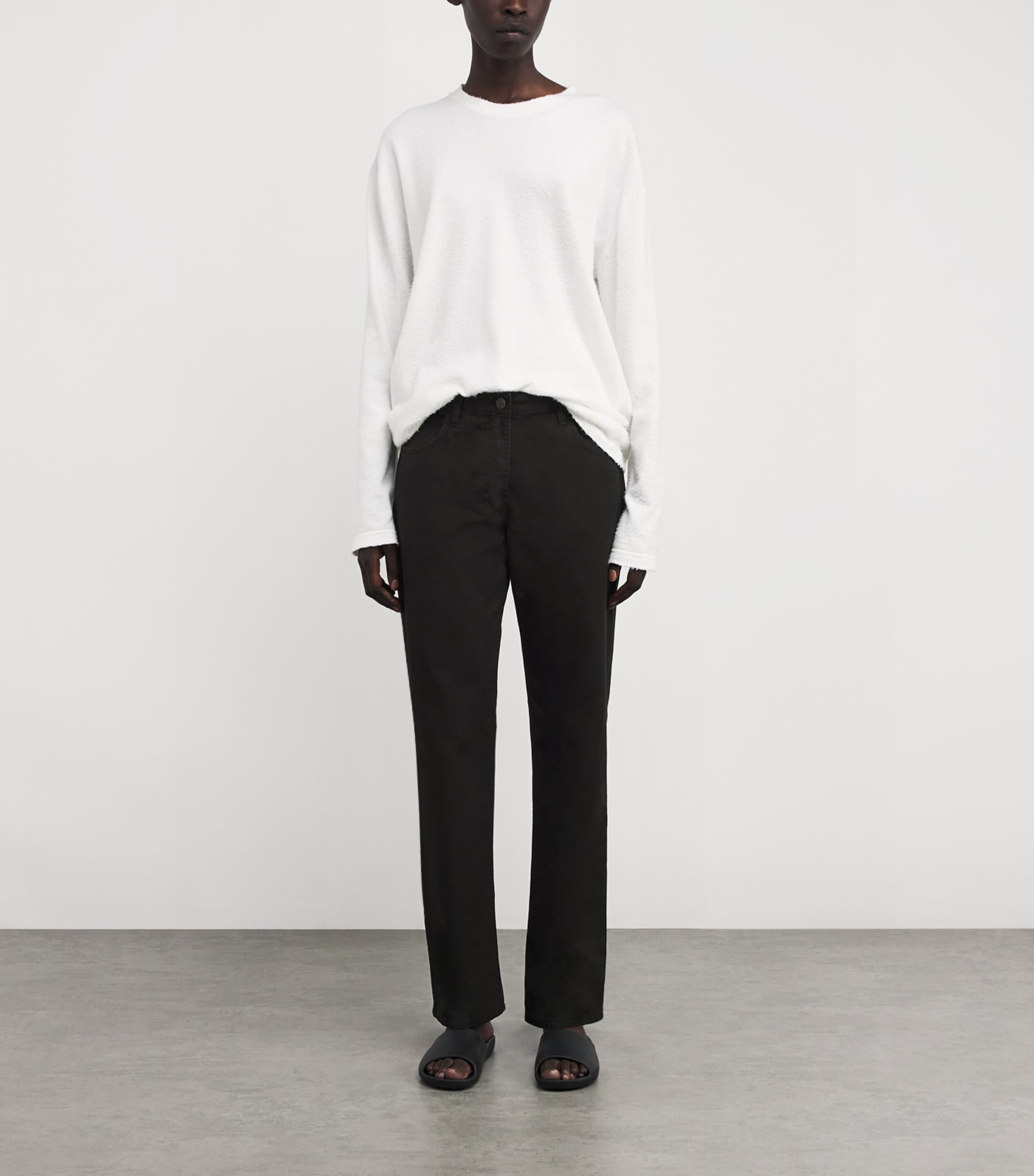【関税&送料込】The Row Jeans Landais In Cotone Landais cotton canvas straight pants in black - The Row