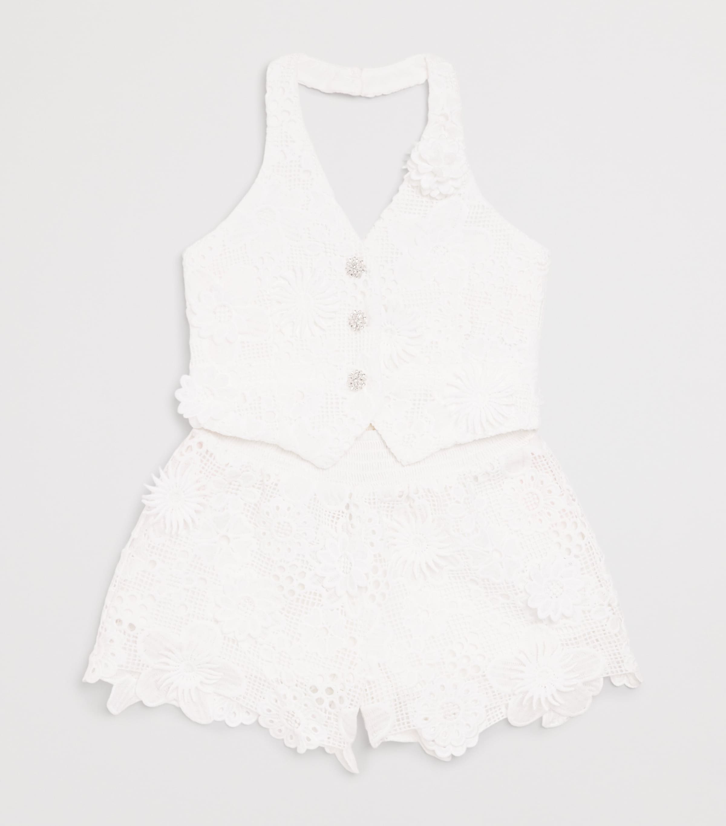 Crocheted Lucinda Shorts (2-16 Years) IVORY Image 3