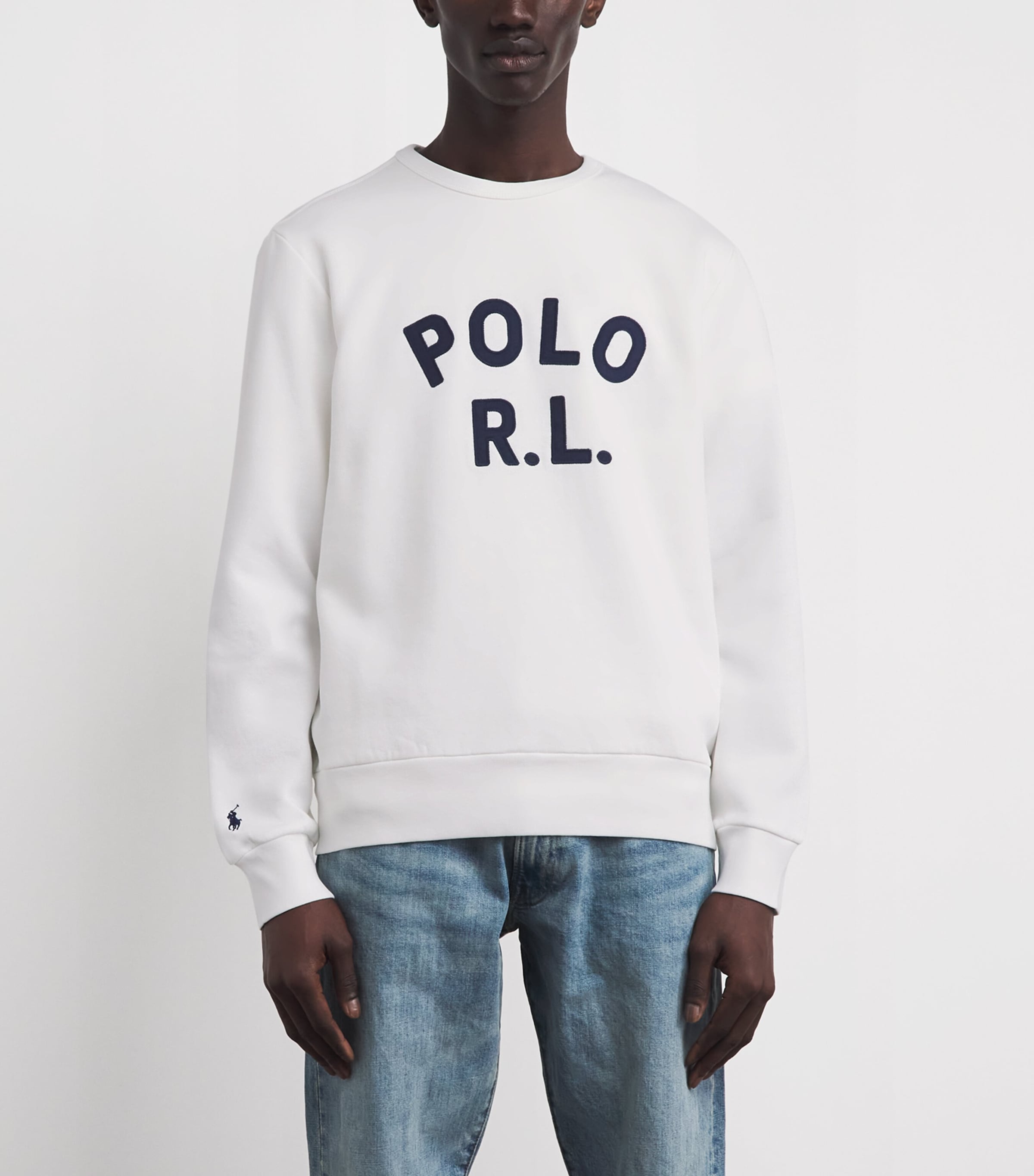 Polo Ralph Lauren Mens Cotton-Blend Logo Sweatshirt White Image 4