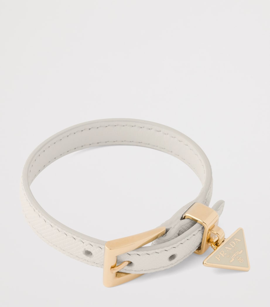 Prada Saffiano Leather Bracelet Neutral Image 3