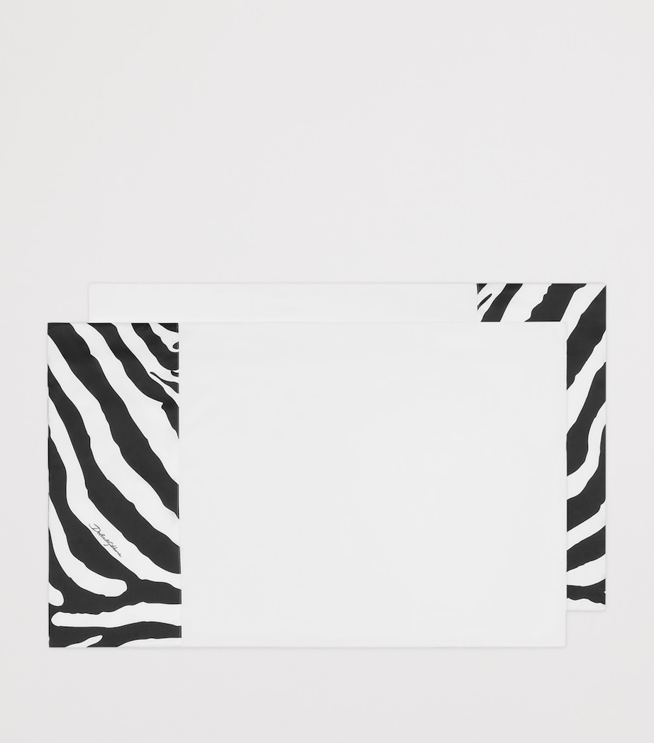 Set of 2 Cotton Zebra Pillowcases (50cm x 80cm) UZ024-BIANCO/ZEBRA Image 2