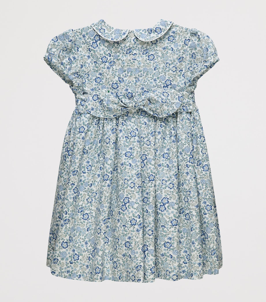 Trotters Cotton Arabella Smocked Dress (2-5 Years) Blue Image 2