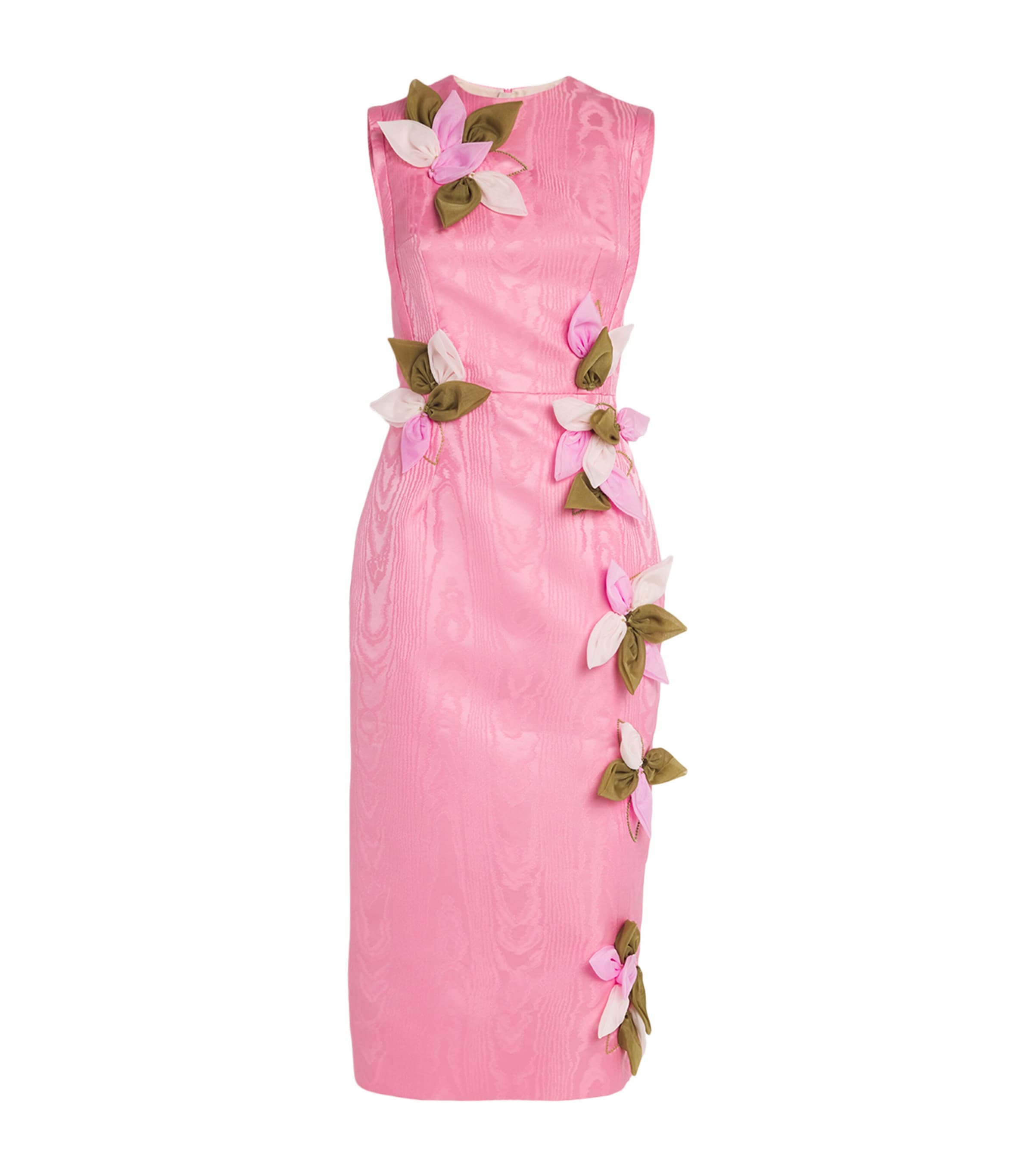 Shop Emilia Wickstead Embellished Cappia Midi Dress In Pink