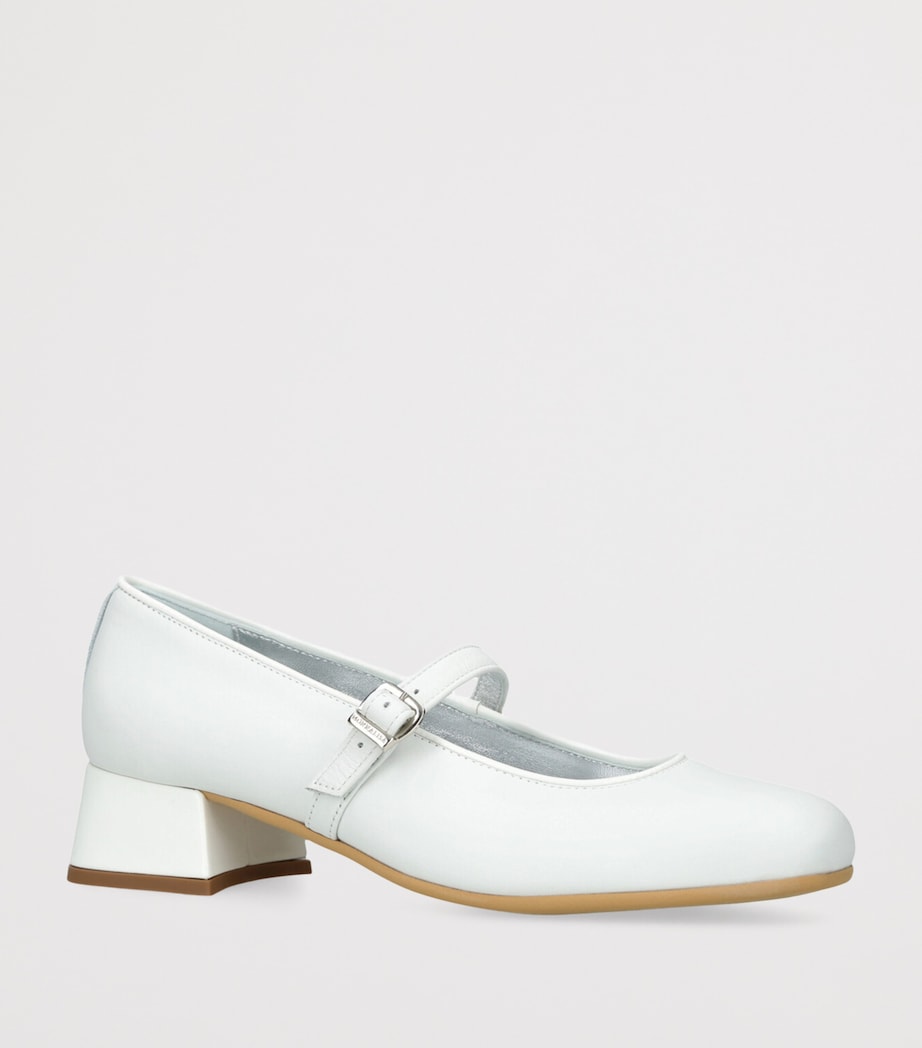 Leather Dorothy Mary Janes WHITE Image 3