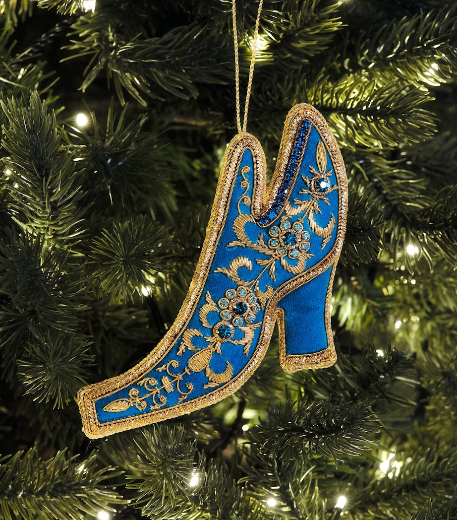 Tinker Tailor Beaded Court Shoe Tree Decoration Royal Blue & Gold Image 3