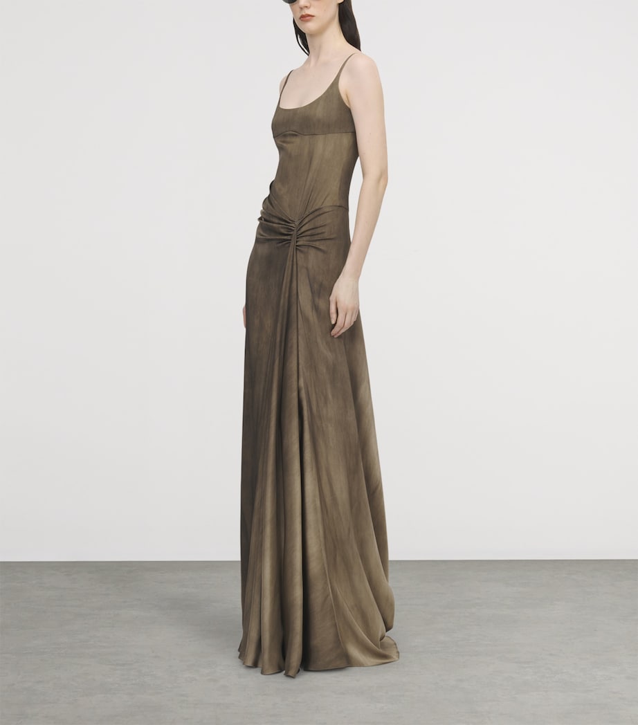 McQueen Womens Asymmetric Gathered Gown Image 4