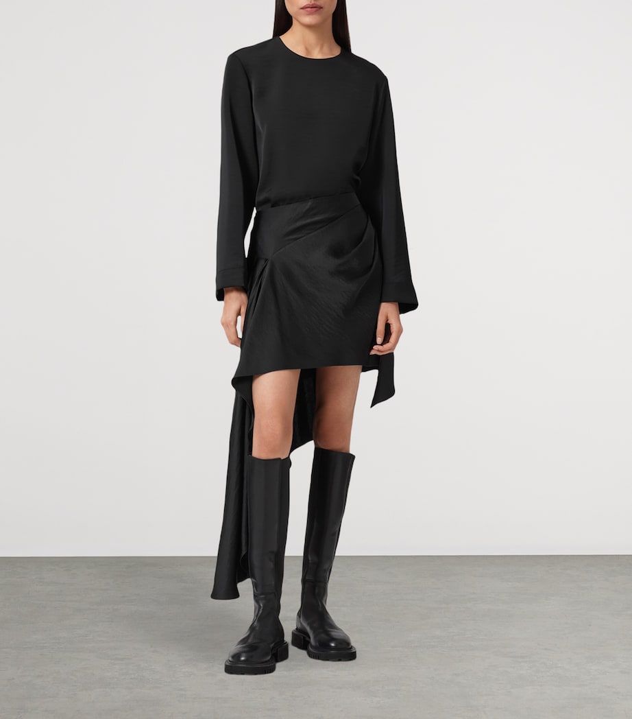 Satin Sami Skirt BLACK Image 3