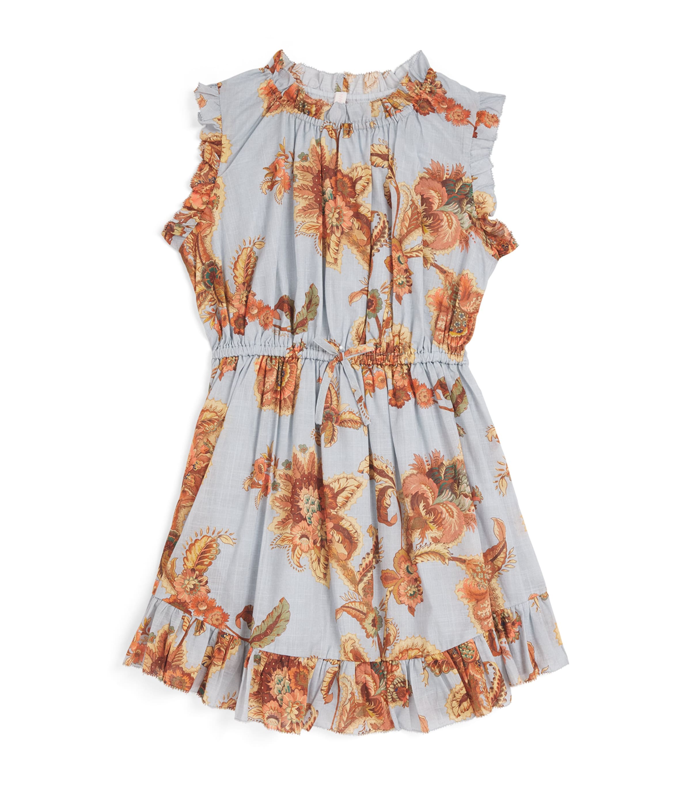 Zimmermann Kids Printed Aster Playsuit (2-12 Years) Blue Jacobean Image 2