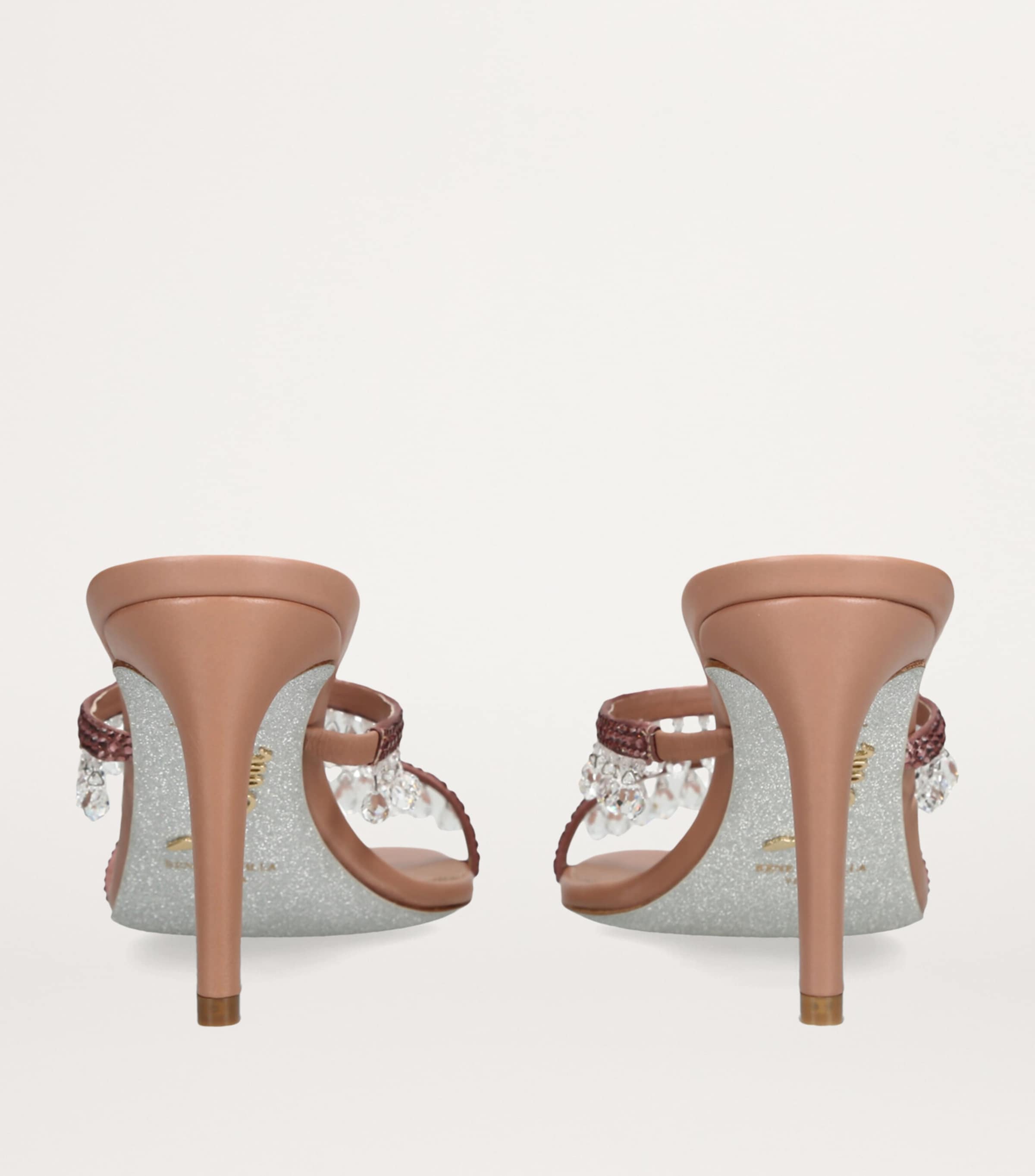 Satin Chandelier Heeled Mules 80 PALE PINK Image 2