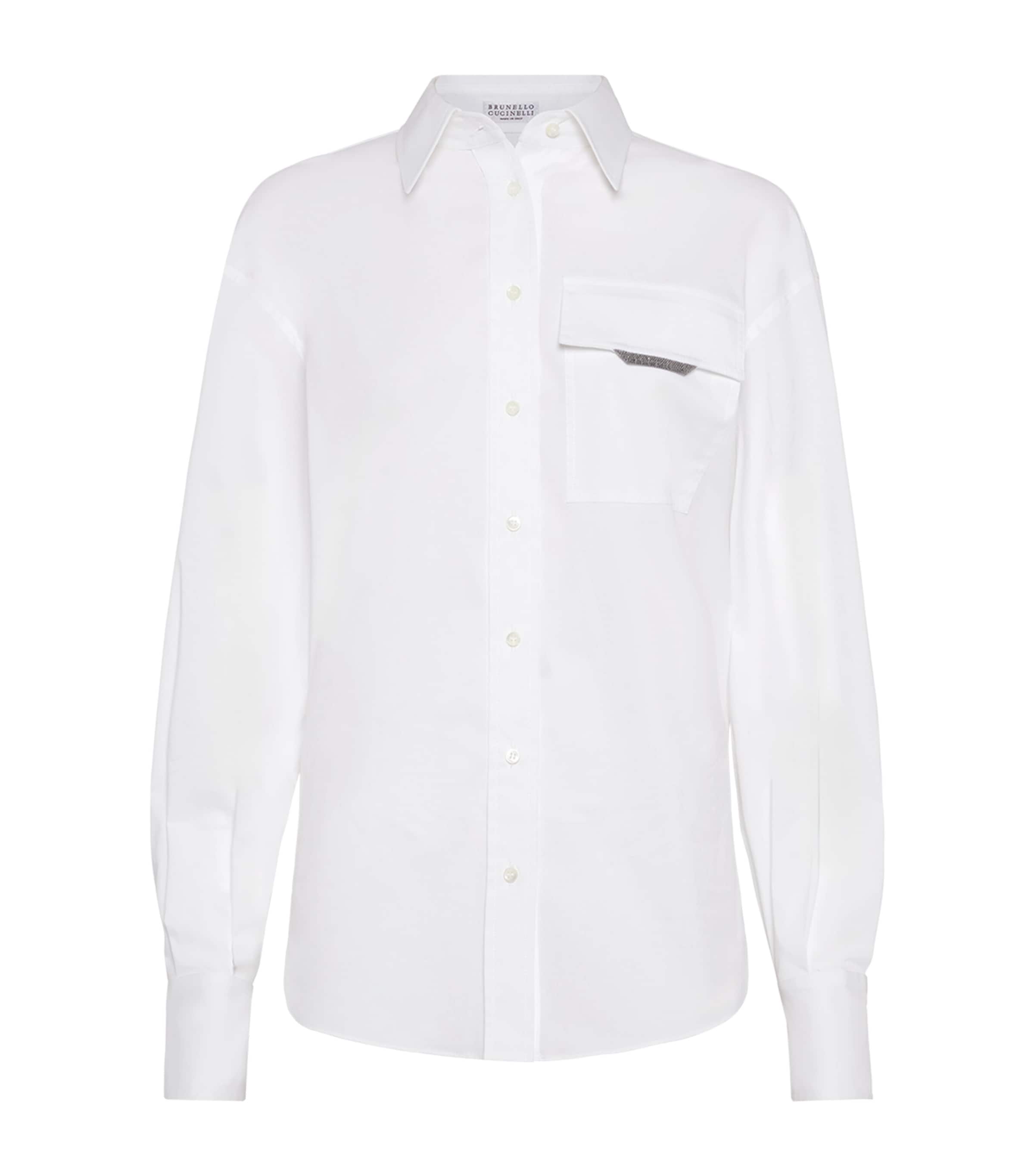 Brunello Cucinelli Stretch-cotton Shirt In White