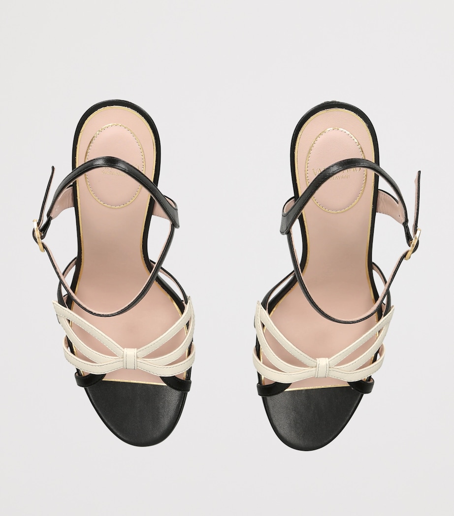 Valentino Garavani Leather Bow Sandals 100 Black/comb Image 3