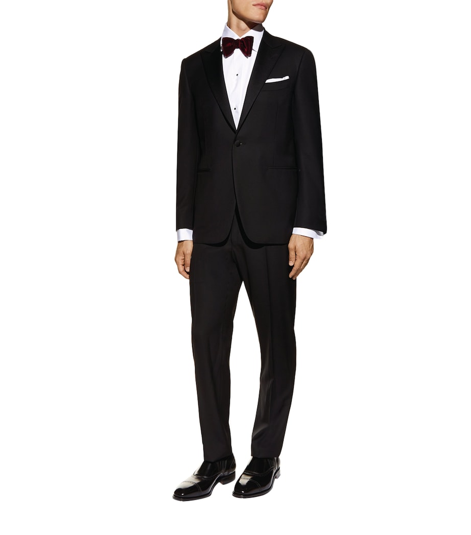 Canali Mens Pleated Cotton Shirt White Image 3