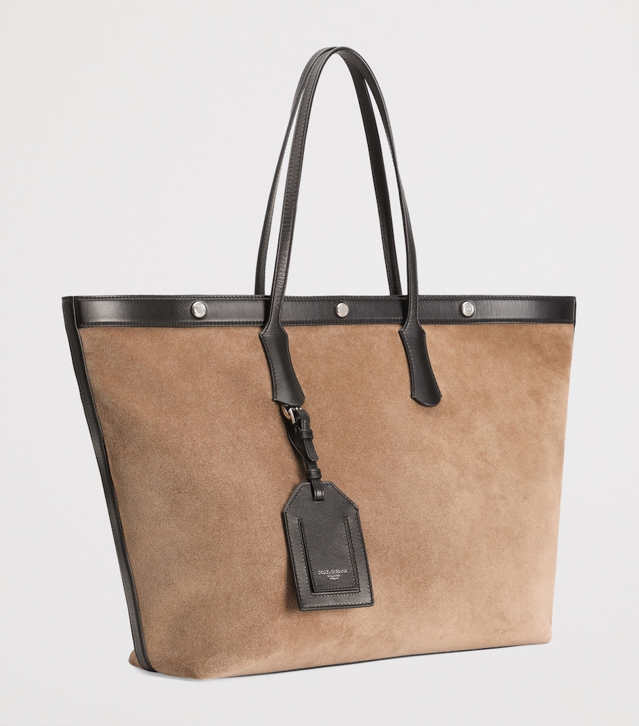 Suede Atene Tote Bag 8M067-NUT/BLACK Image 5