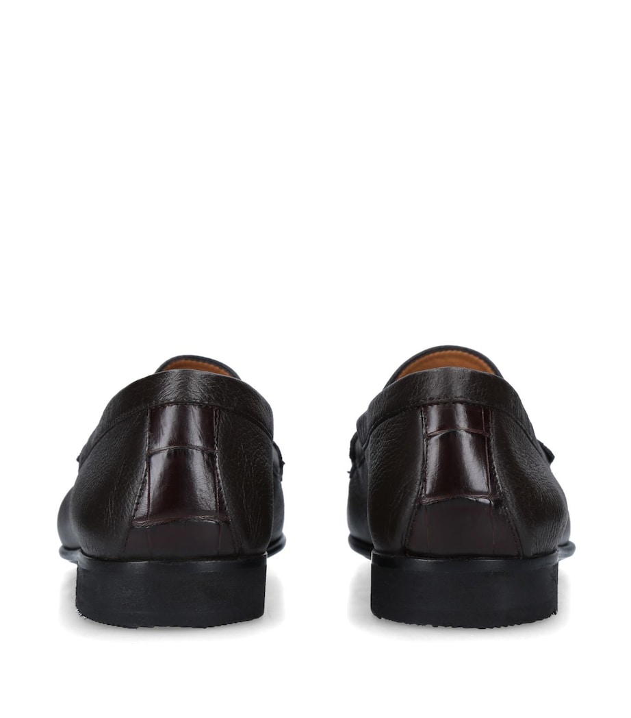Croc Trim Leather Flex Loafers DARK BROWN Image 2