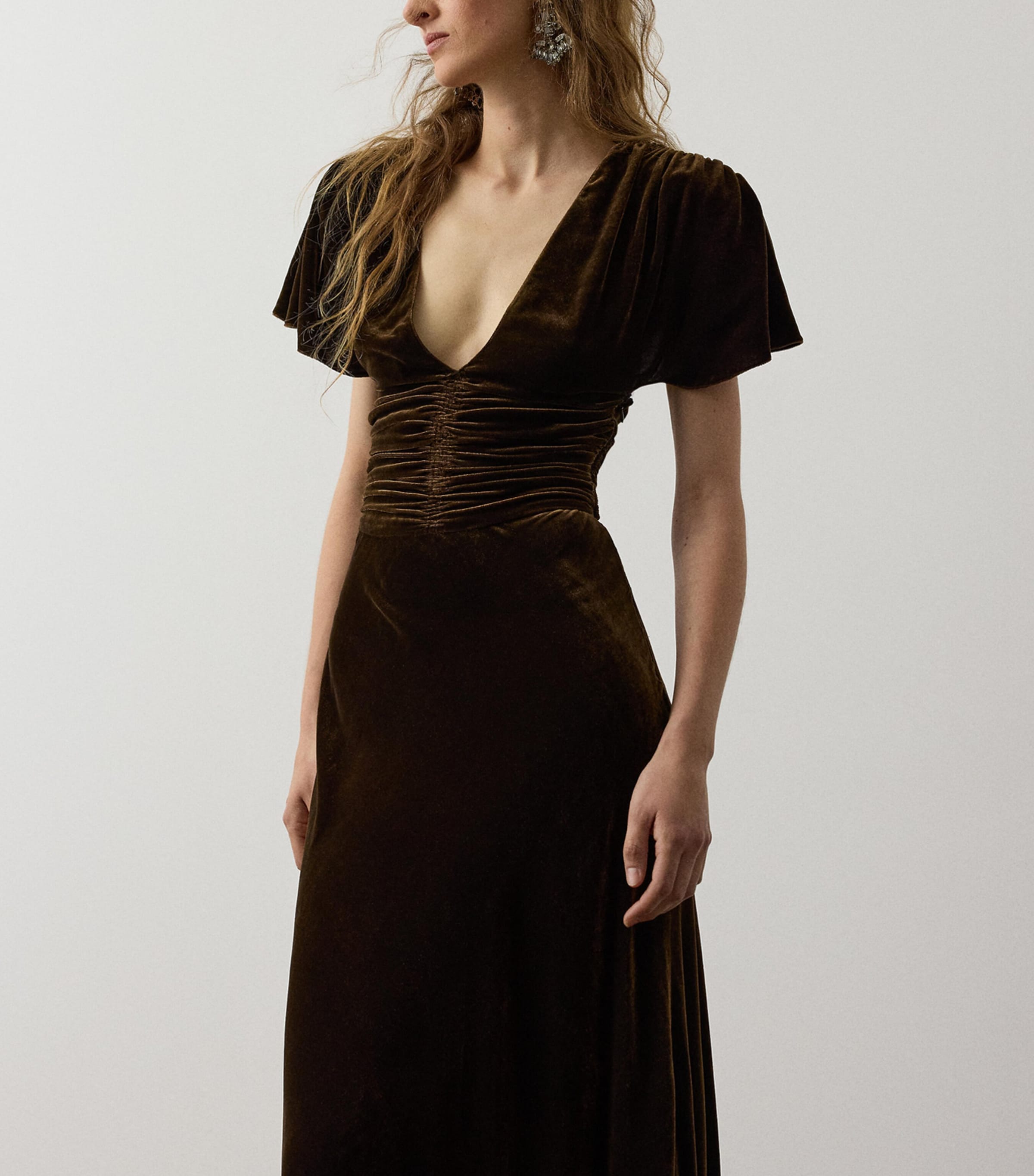 Ralph Lauren Collection Womens Velvet Charisse Gown Brown/evening Blue Image 5