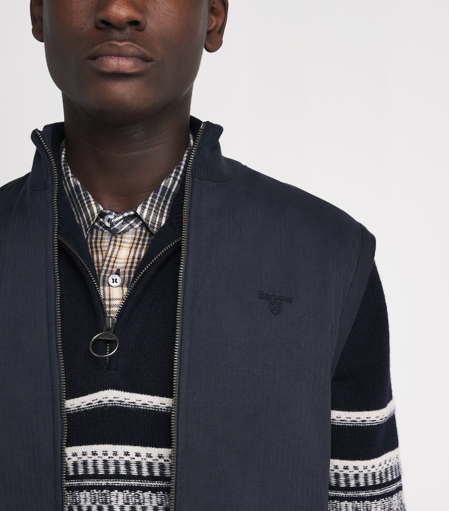 Cotton Knitted Dryburn Gilet NY91 NAVY Image 6