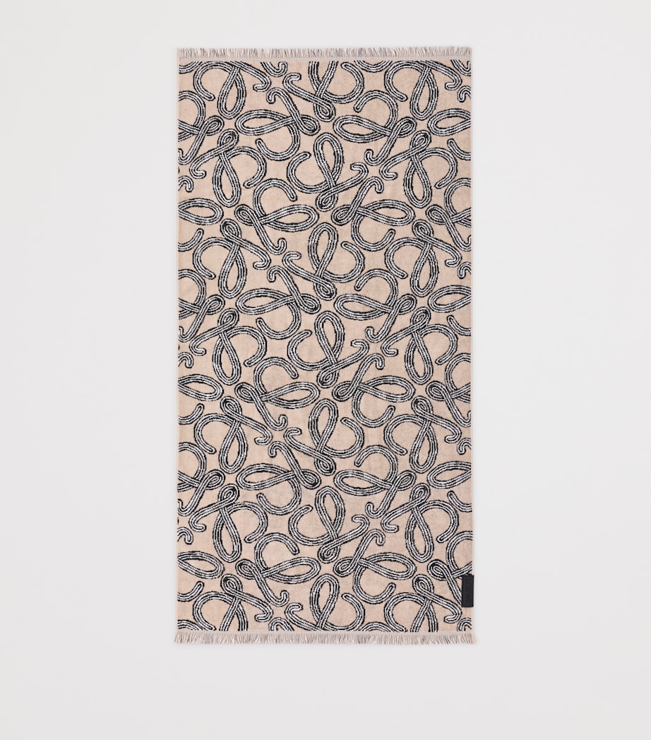LOEWE x Paula's Ibiza Anagram Towel (70cm x 145cm) Beige/black Image 2