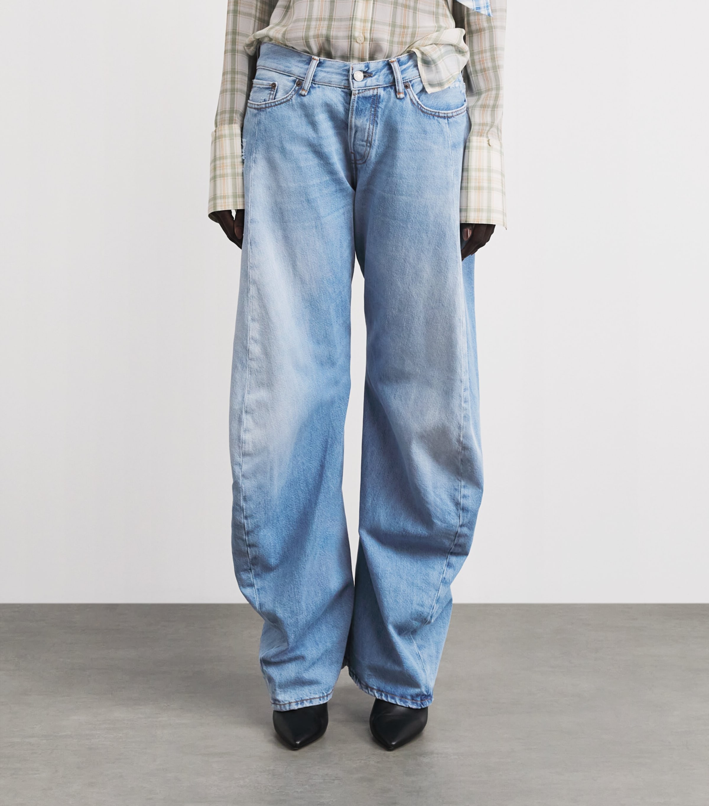 Acne Studios Womens Vintage 2006 Wide-Leg Jeans Light Blue Image 4