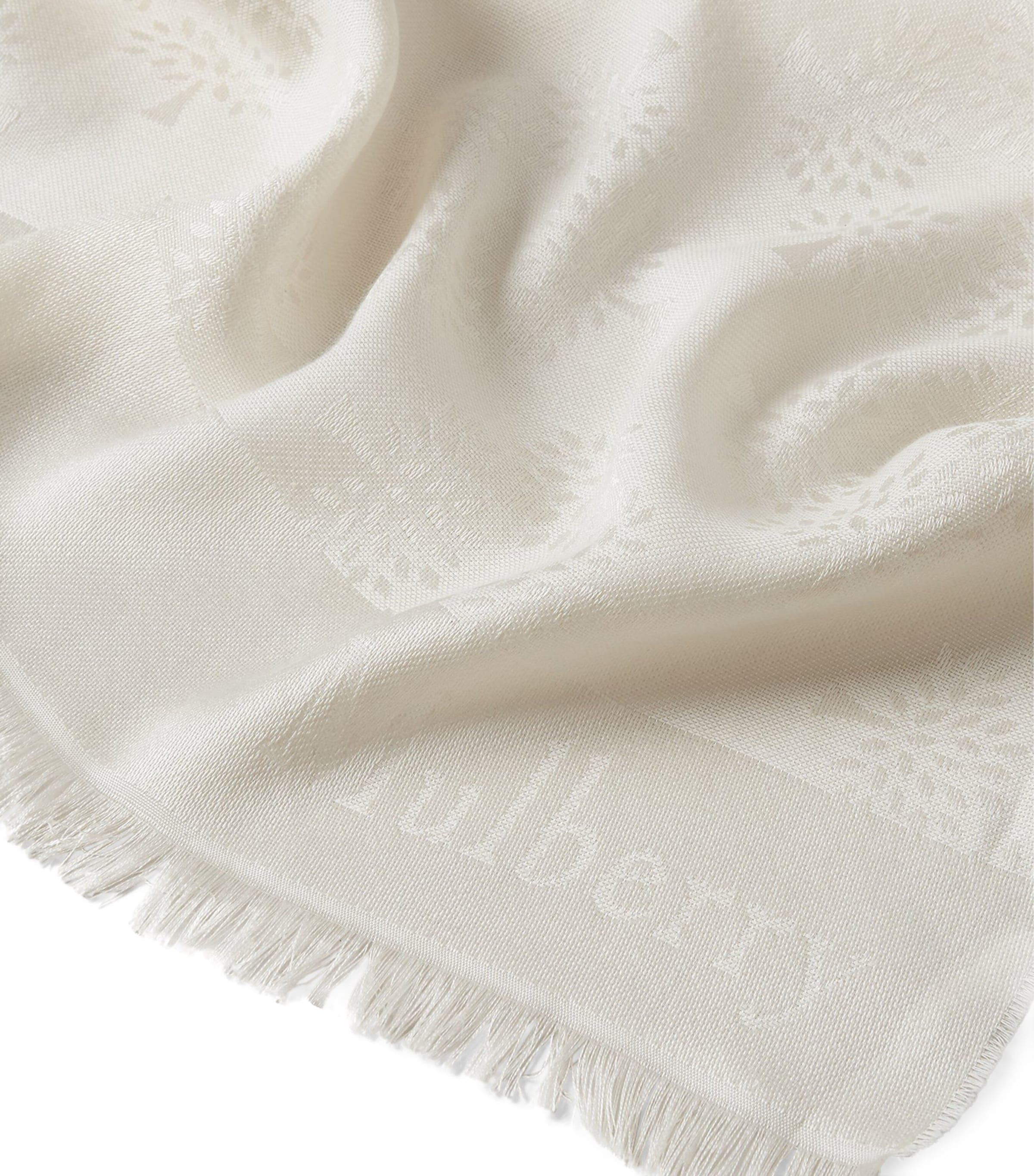 Mulberry Silk-Organic Cotton Tree Scarf Cream Image 4