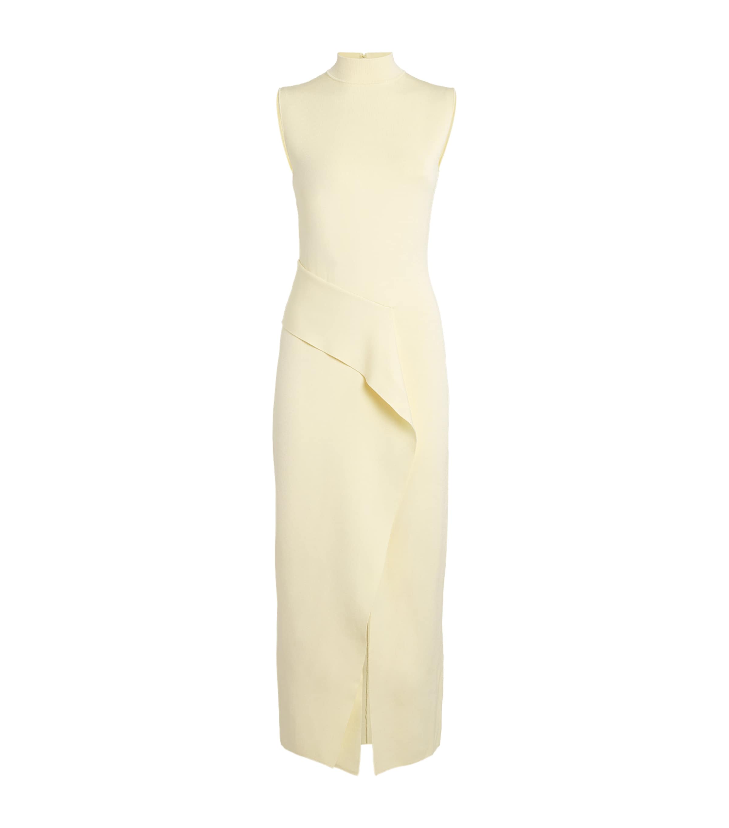 Roland Mouret Knit Midi Dress In Yellow