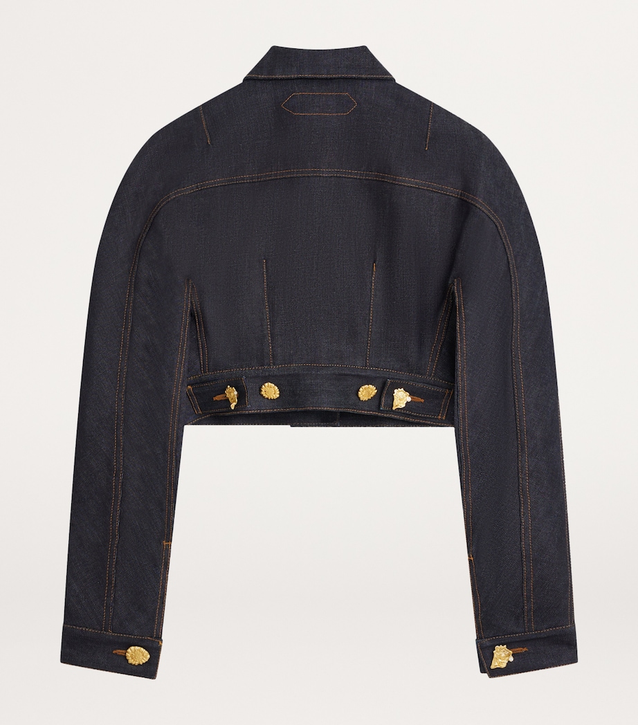 Cropped Denim Jacket 700BLUE Image 2