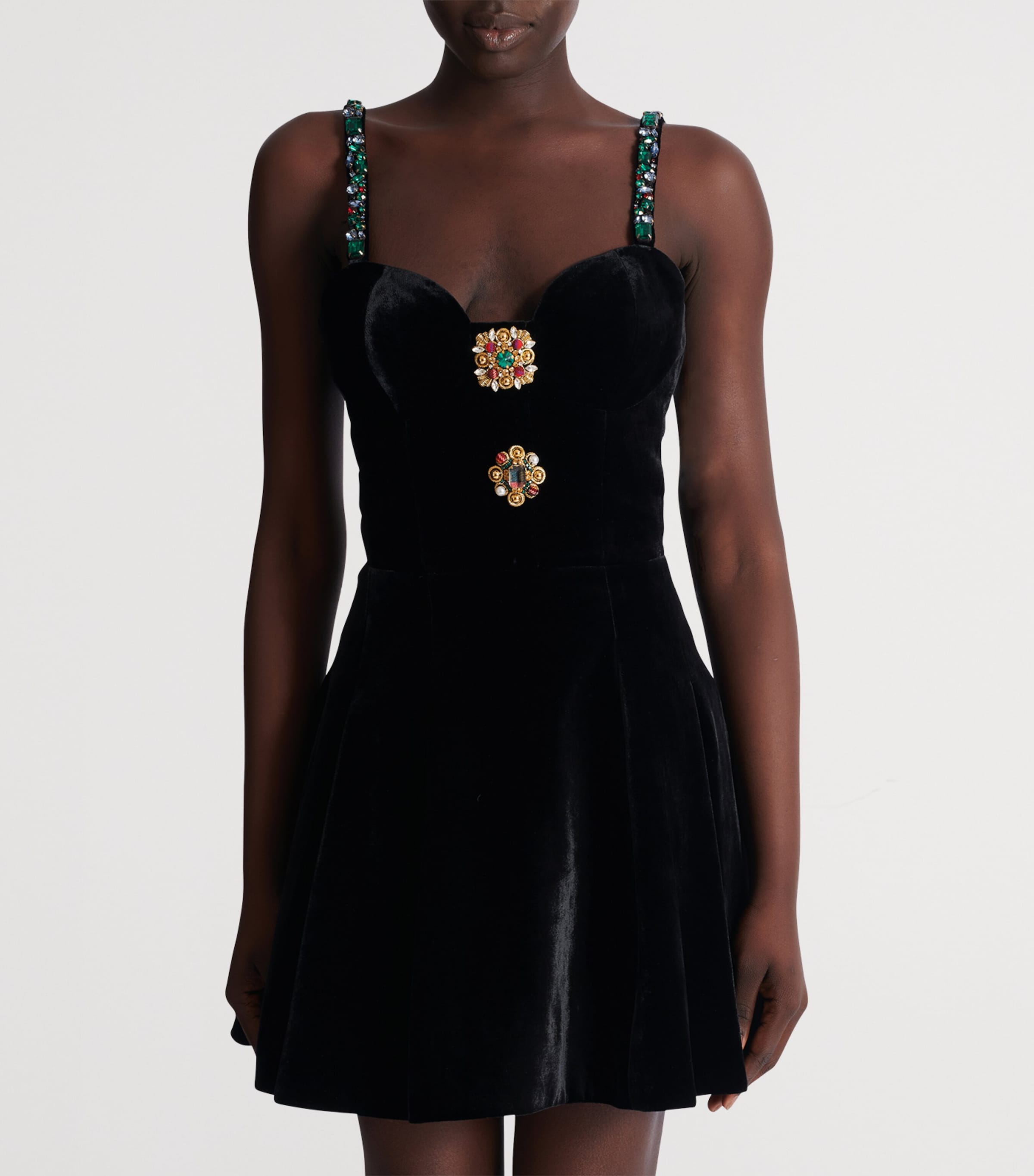 Velvet Embellished Mini Dress EAH NOIR/MULTICO Image 4