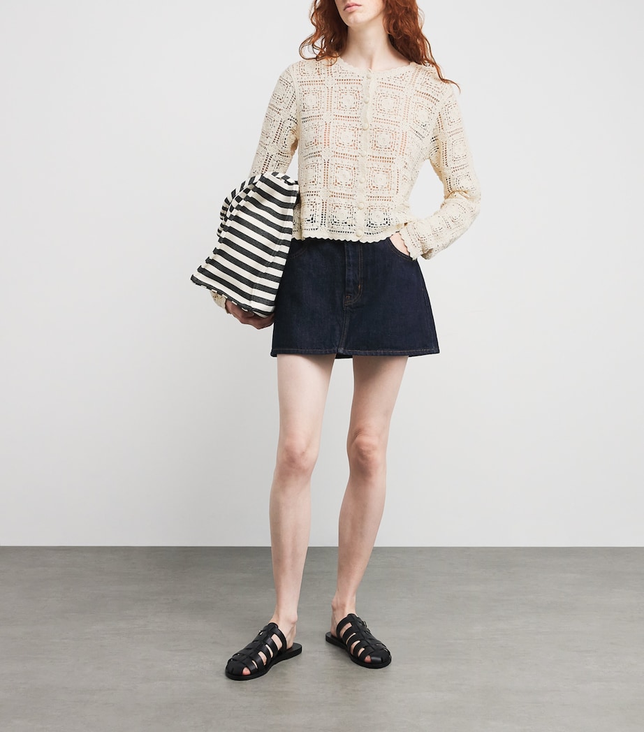 Cotton The Crochet Cardigan CREAM Image 2