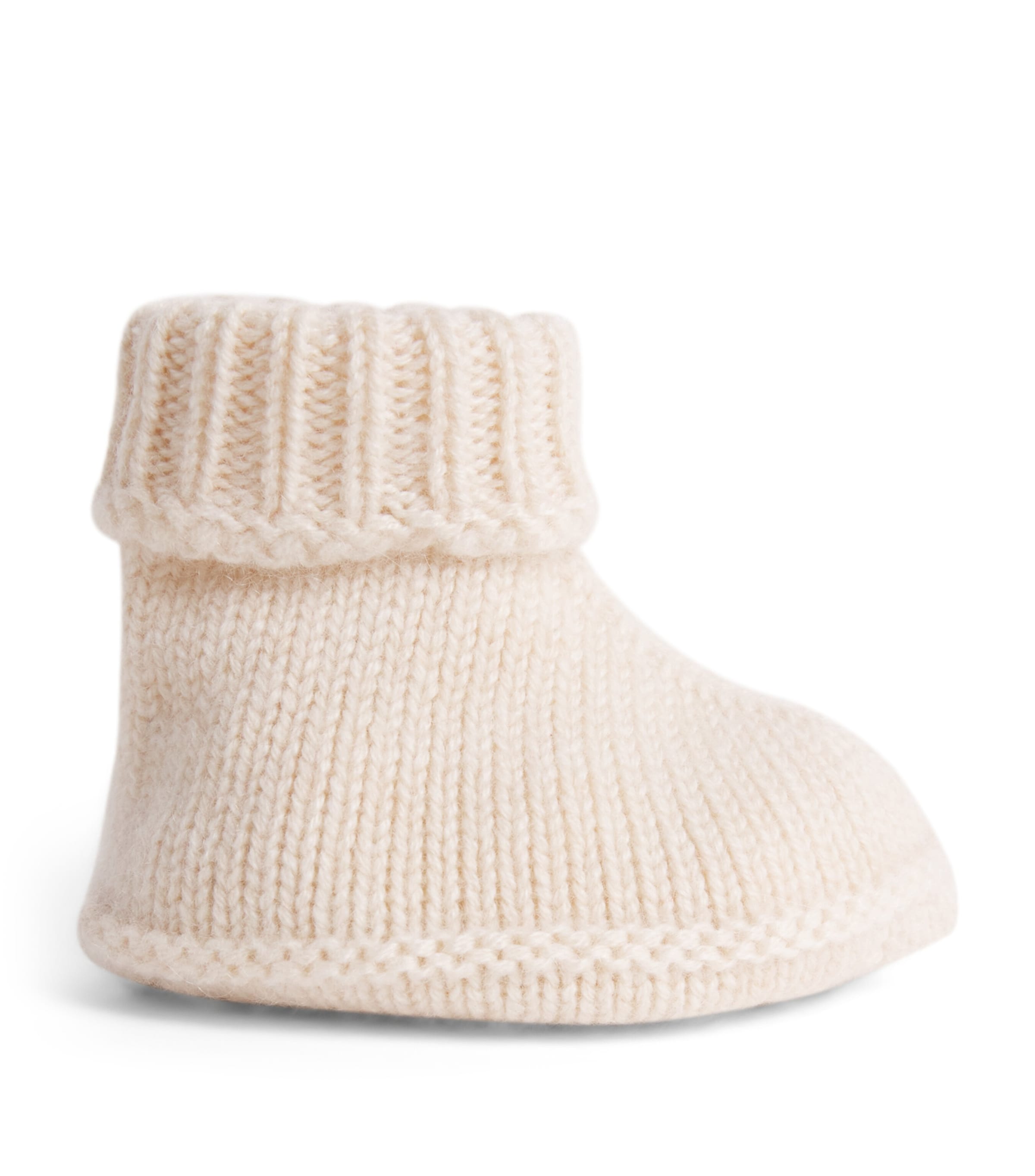 Rosie Sugden Cashmere Booties (0–24 Months) Ivory Image 1