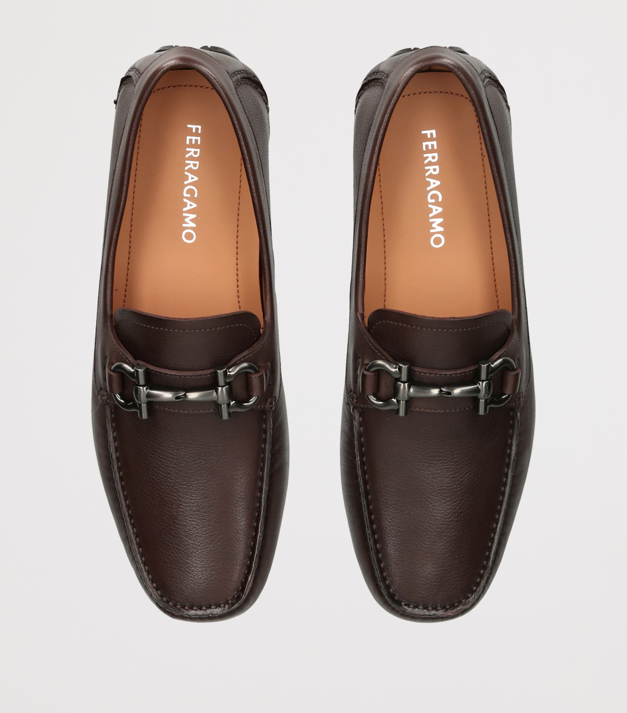 Salvatore Ferragamo Brown Leather Parigi Driving Shoes | Harrods US