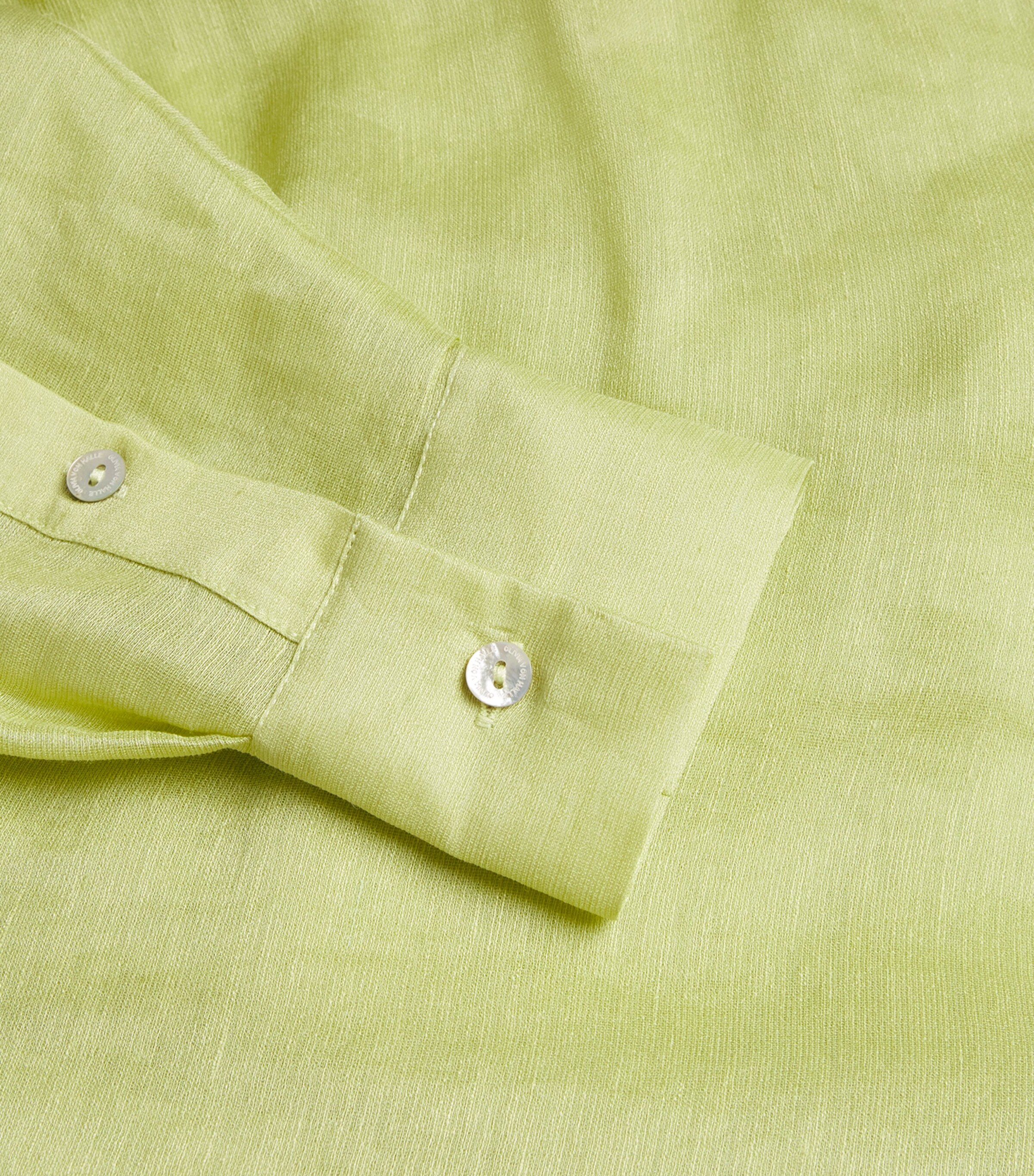 Silk-Linen Phoebe Midi Shirt Dress CELERY Image 5