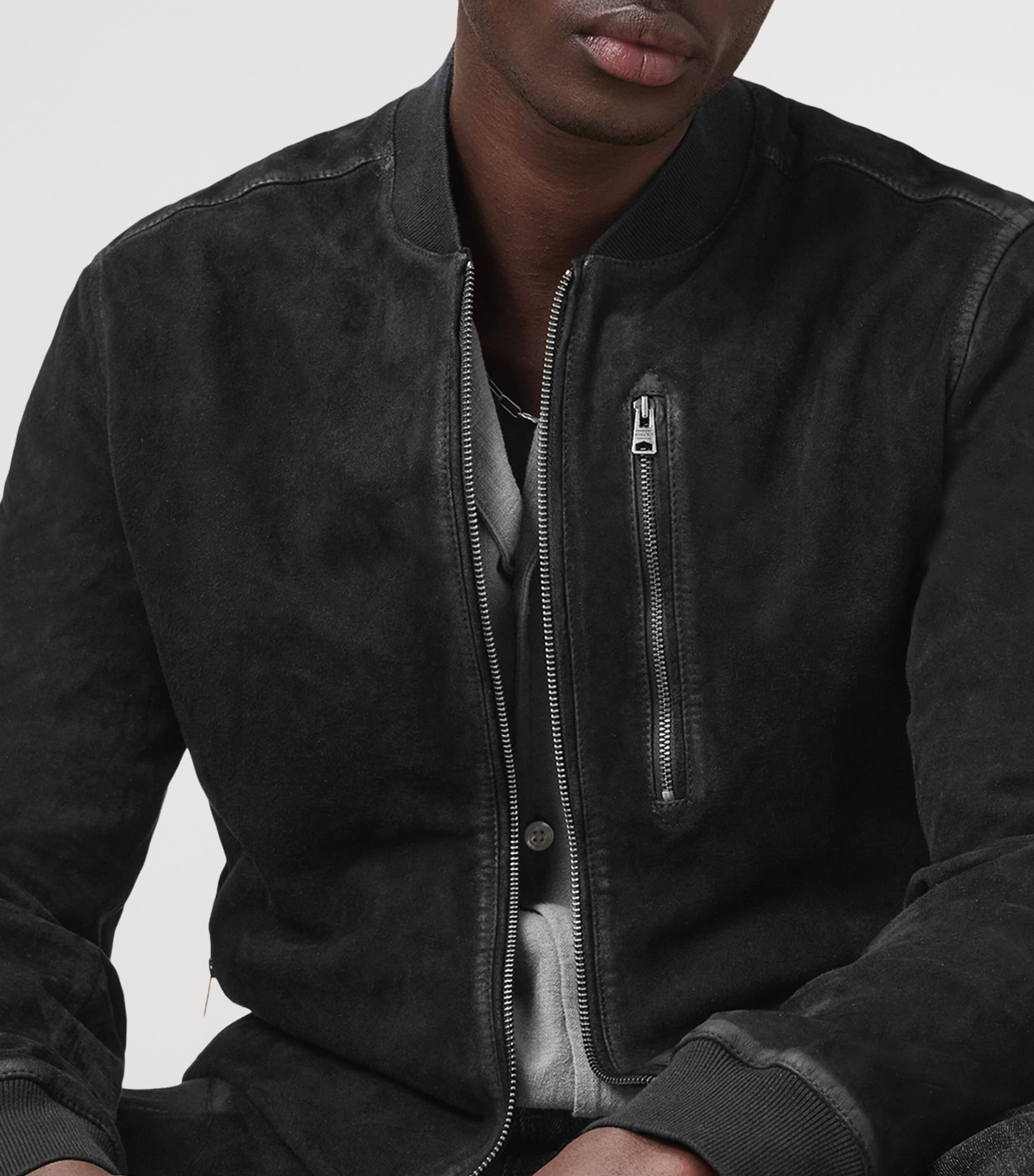 Suede Kemble Bomber Jacket BLACK Image 6