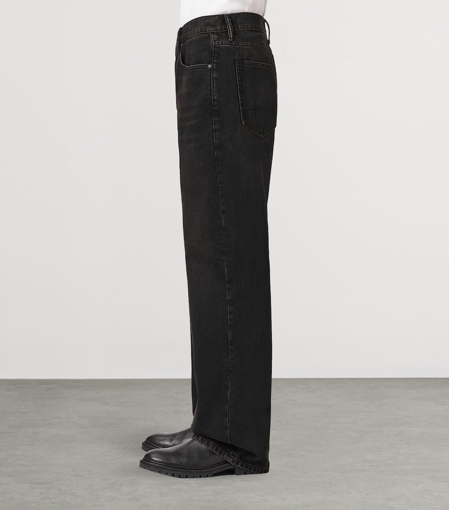 AllSaints Mens Lenny Wide-Leg Jeans Overdyed Brown Image 5