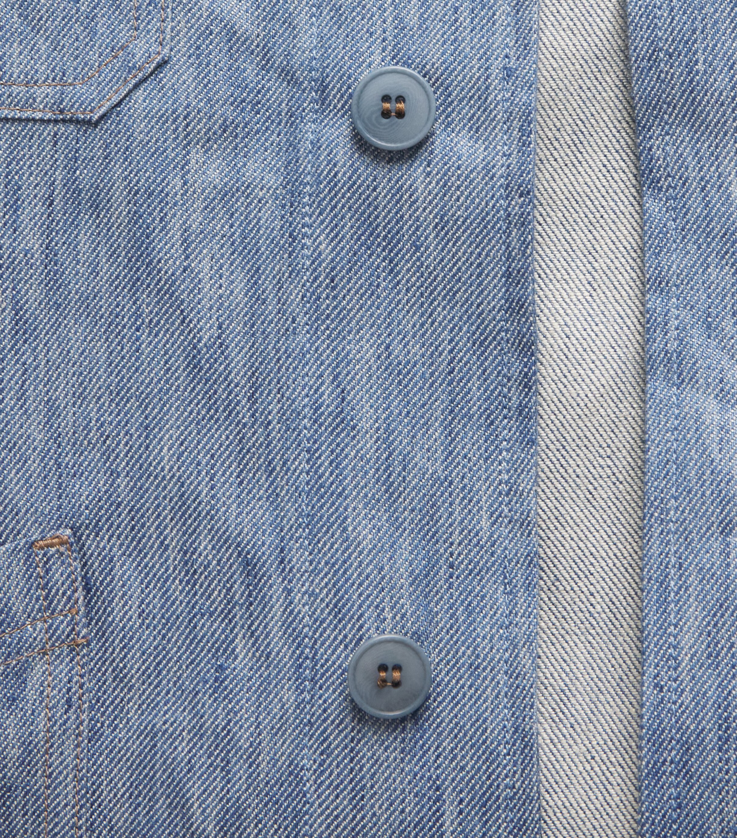 GOD'S TRUE CASHMERE Mens Linen-Denim Jacket Carnelian Image 6