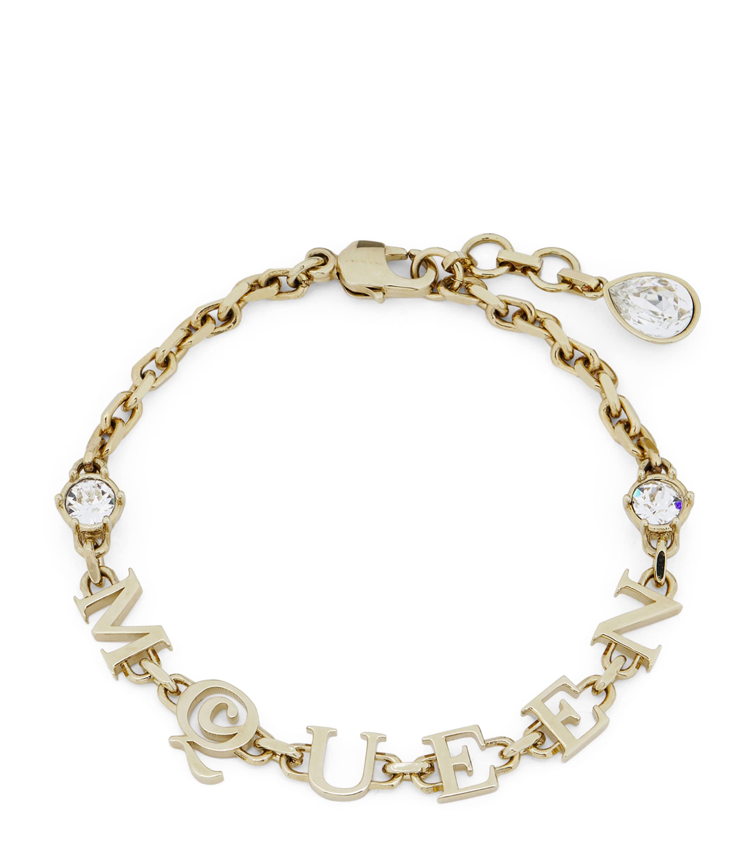 Alexander Mcqueen Crystal Logo Bracelet