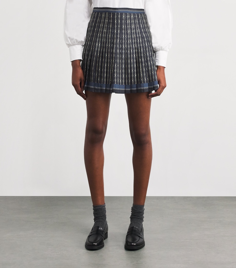 Pleated Printed Mini Skirt DARK PRINT Image 3