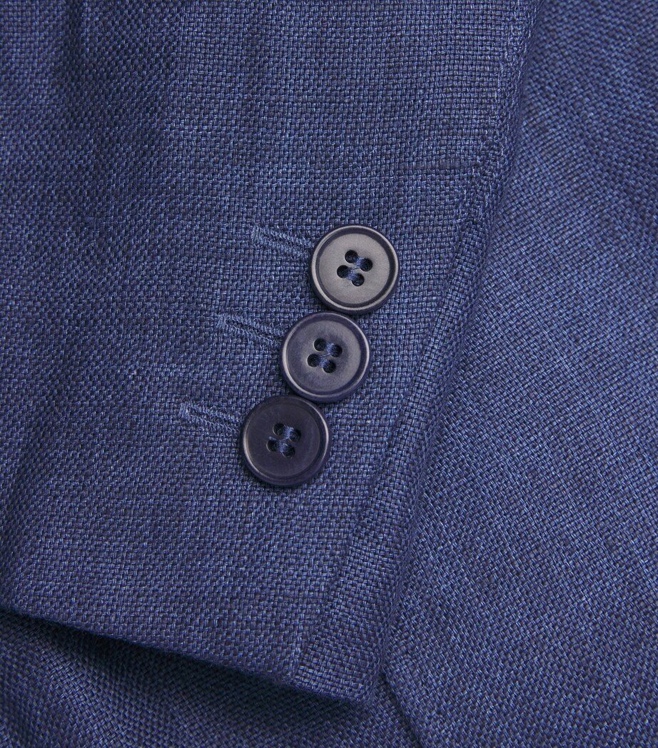 Linen Single-Breasted Blazer NAVY Image 3