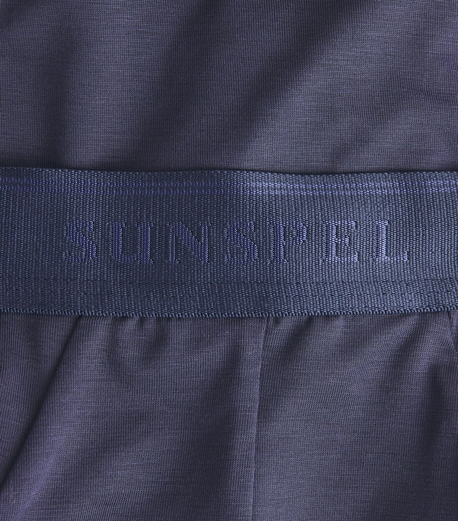 Sunspel Mens Stretch-Cotton Briefs Buaa Navy Image 5