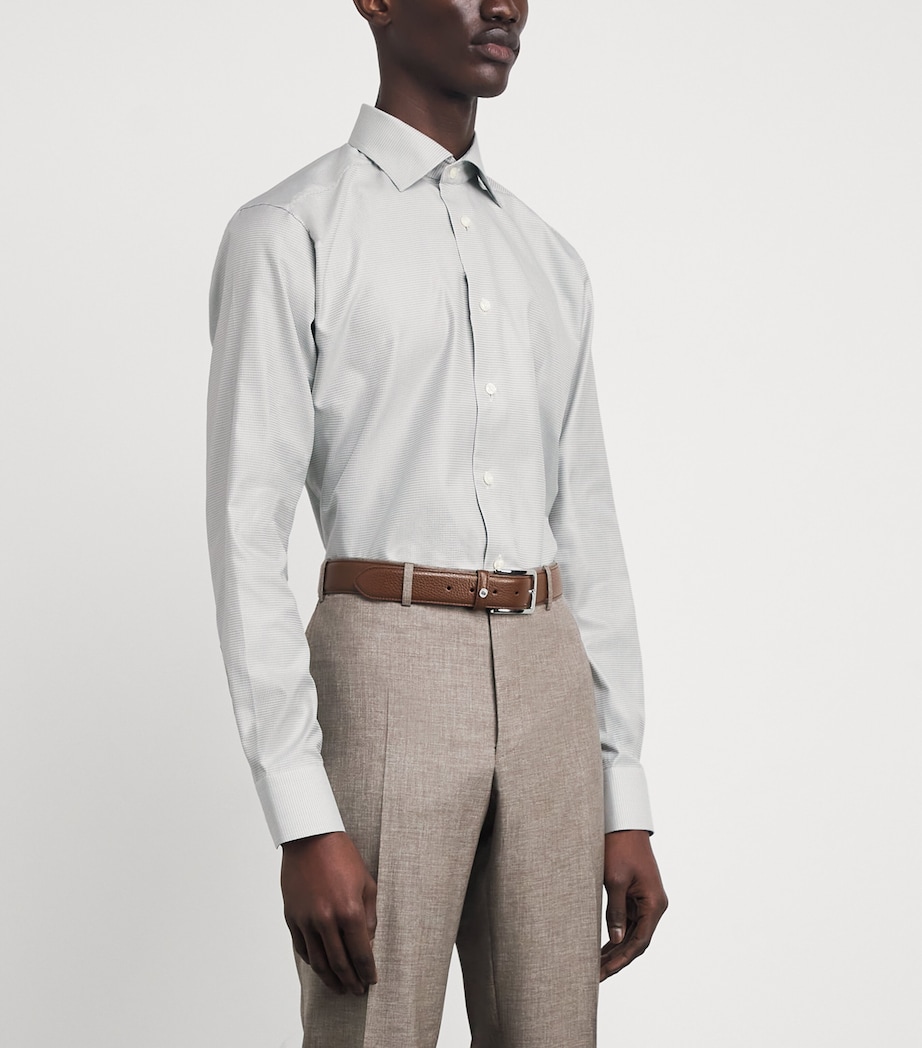 Cotton Twill Houndstooth Shirt LIGHT GREE Image 3