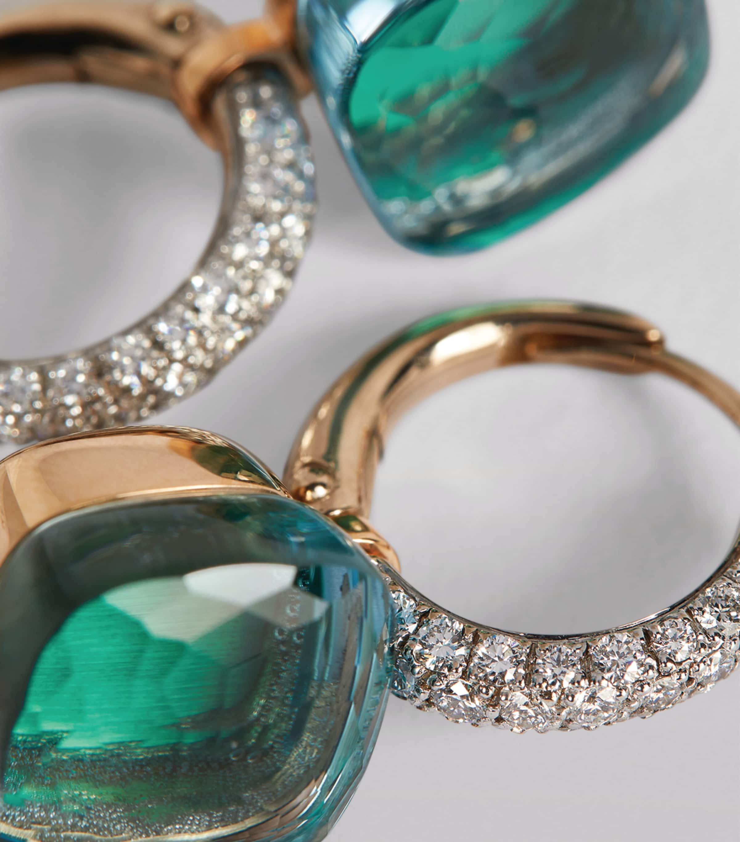 White Gold, Diamond, Blue Topaz and Agate Nudo Classic Drop Earrings B0YAV Image 6