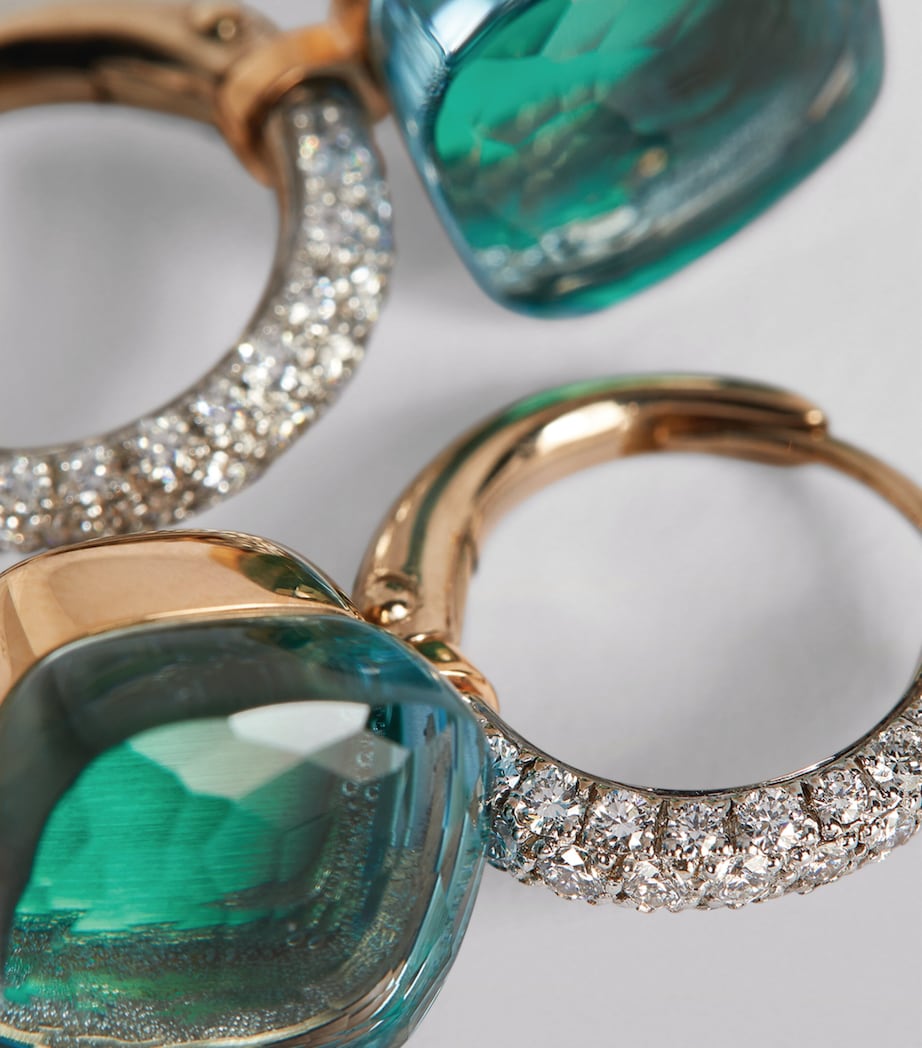 White Gold, Diamond, Blue Topaz and Agate Nudo Classic Drop Earrings B0YAV Image 6