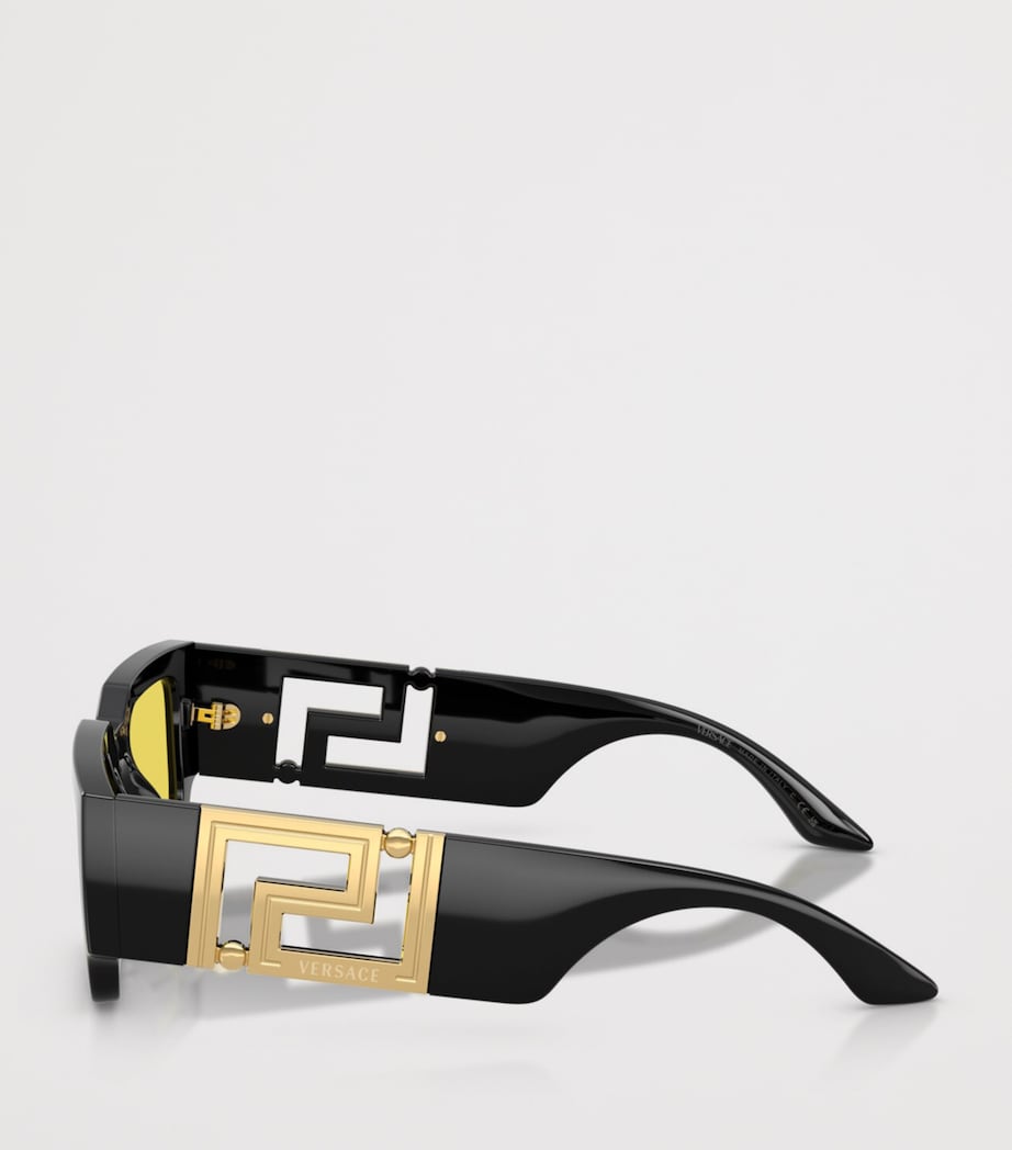Versace Greca Maxi Rectangle Sunglasses Black Image 3