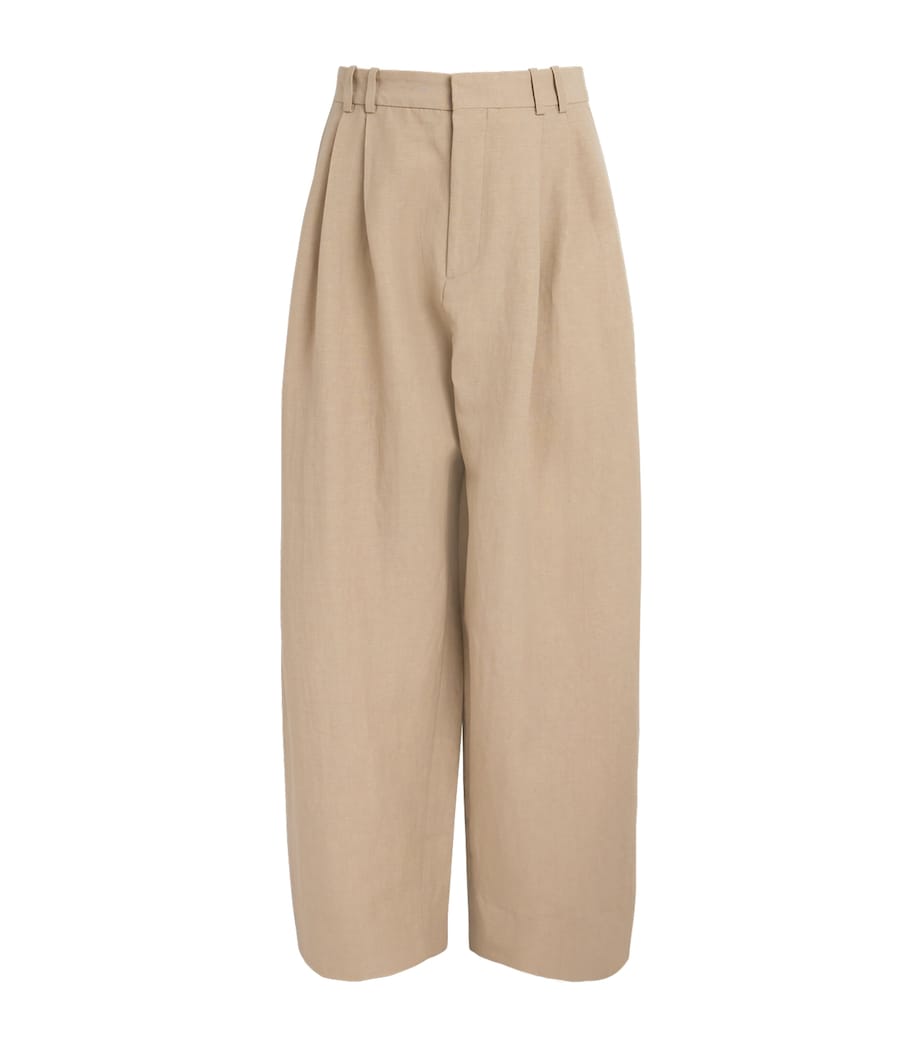 Studio Nicholson Mens Double Pleated Volume Trousers Sand Image 1