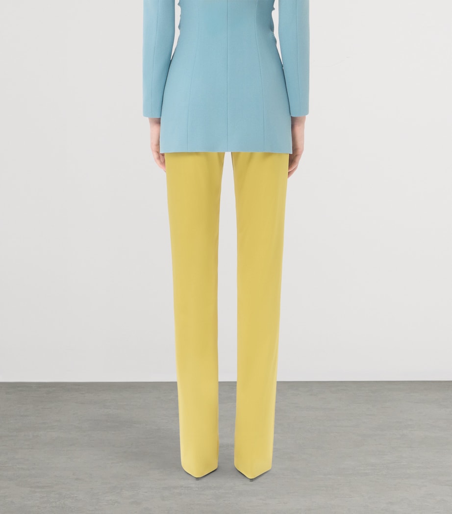 Valentino Womens Silk-Blend Straight Trousers Image 4