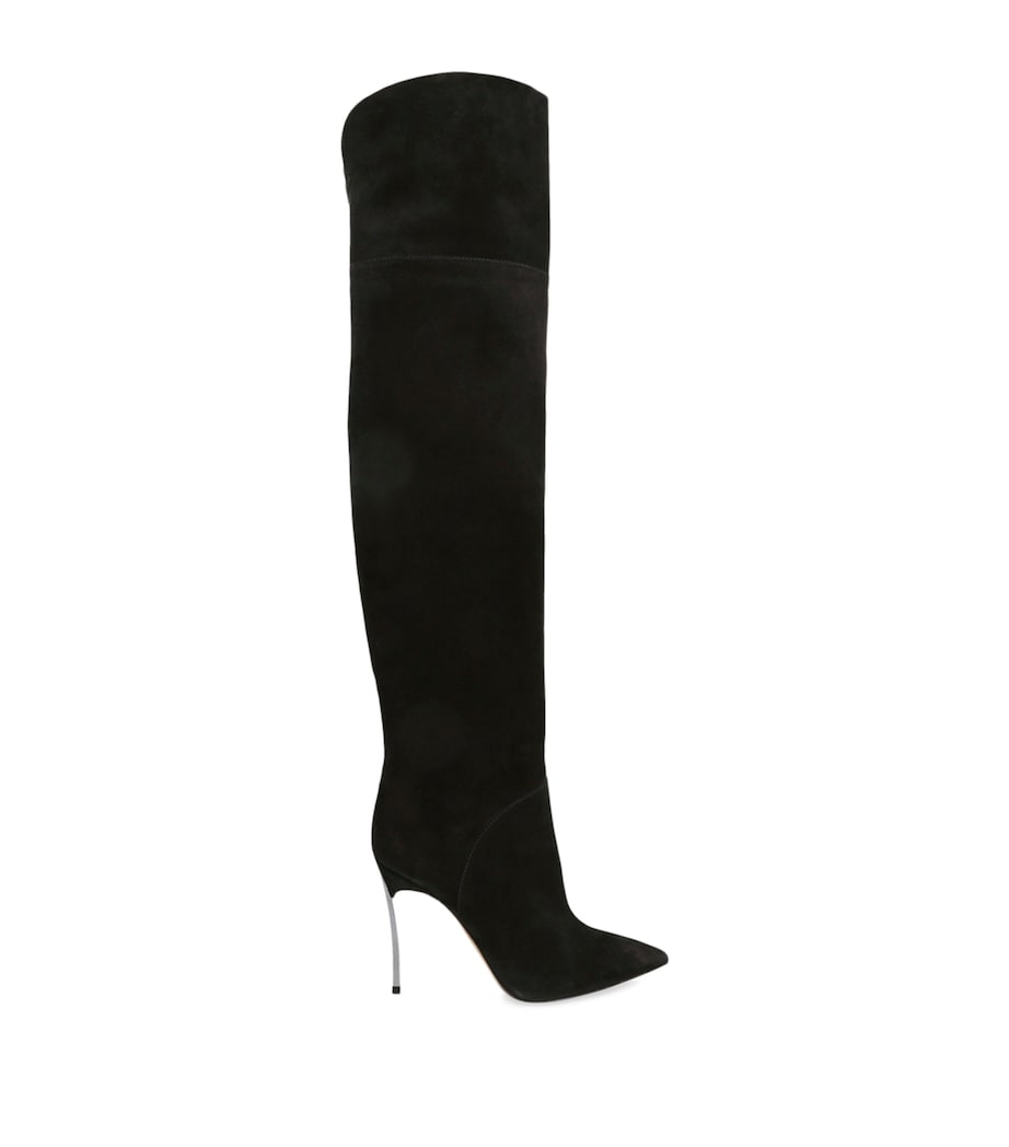 Suede Blade Over-The-Knee Boots 100 BLACK Image 1