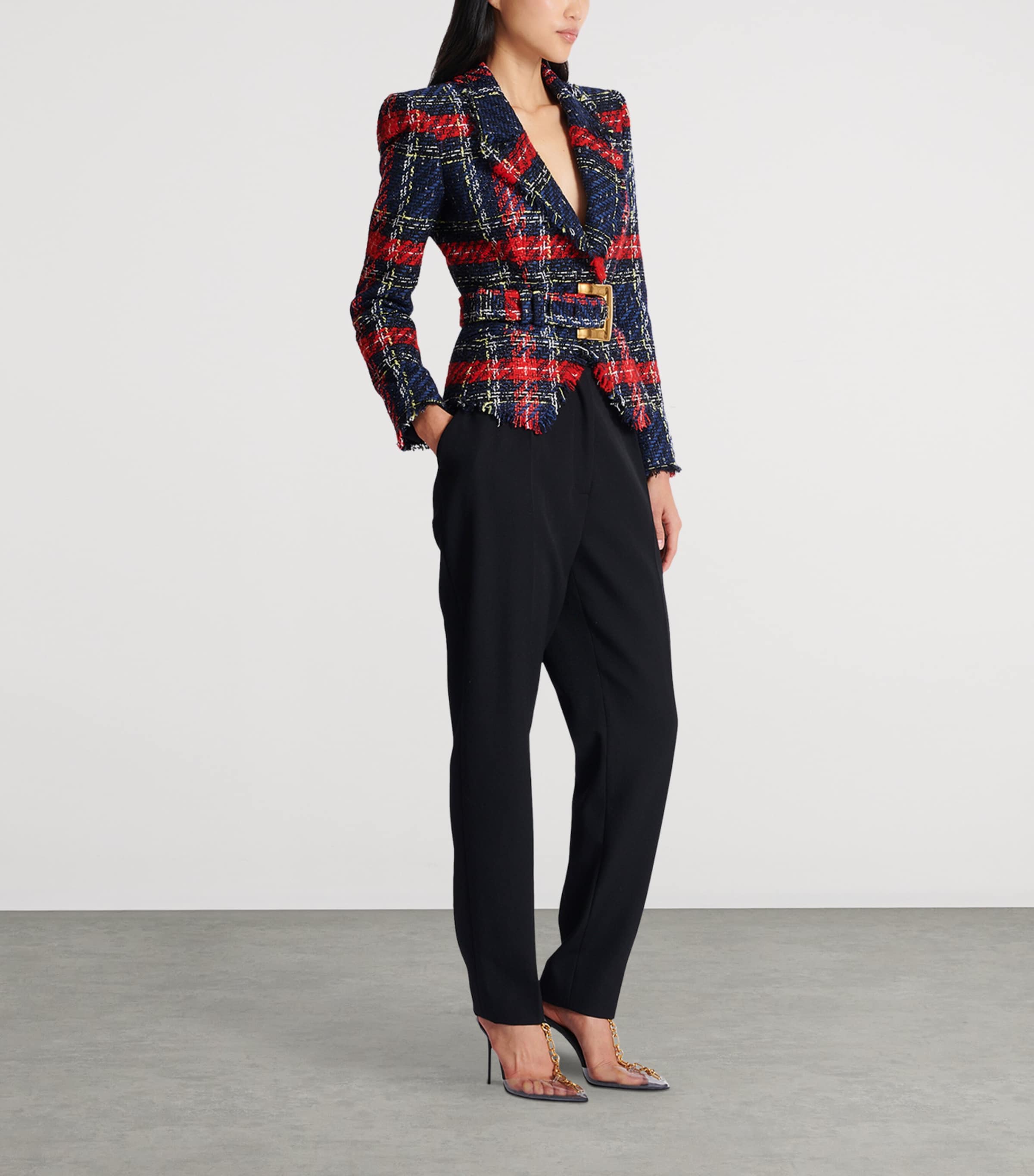 Tweed Belted Jacket AAA MULTICOLORE Image 2