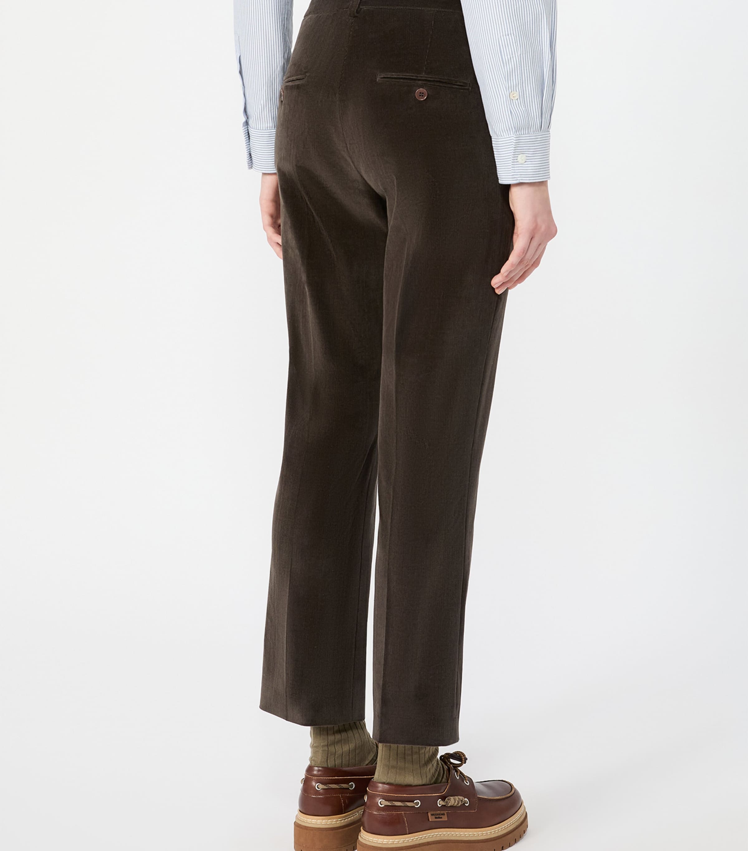 Weekend Max Mara Womens Corduroy Trousers Dark Brown Image 4